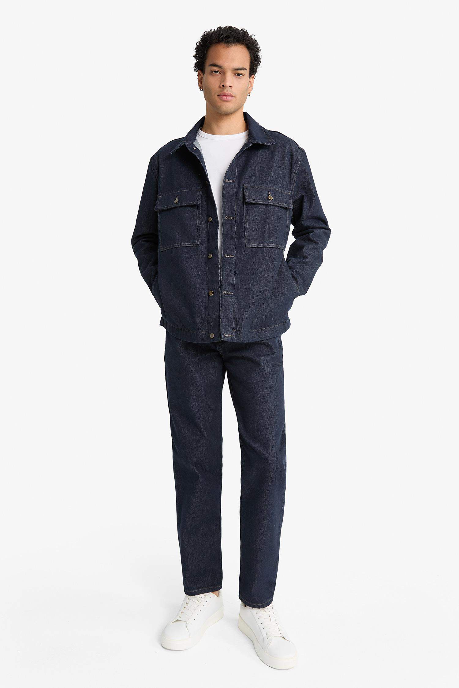 Relax Fit Düğmeli Denim Ceket