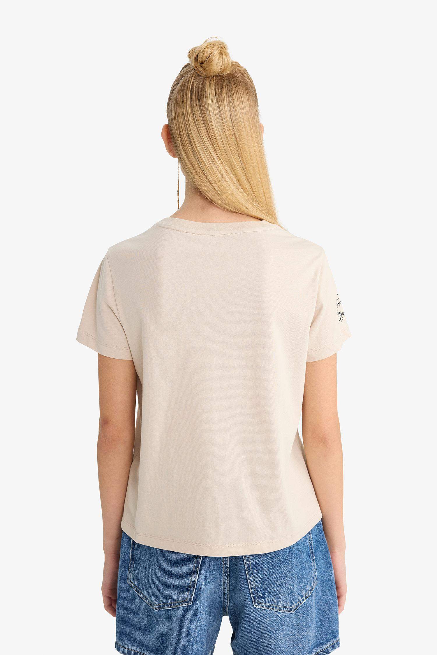 Regular Fit Crew Neck Printed Short Sleeve T-Shirt