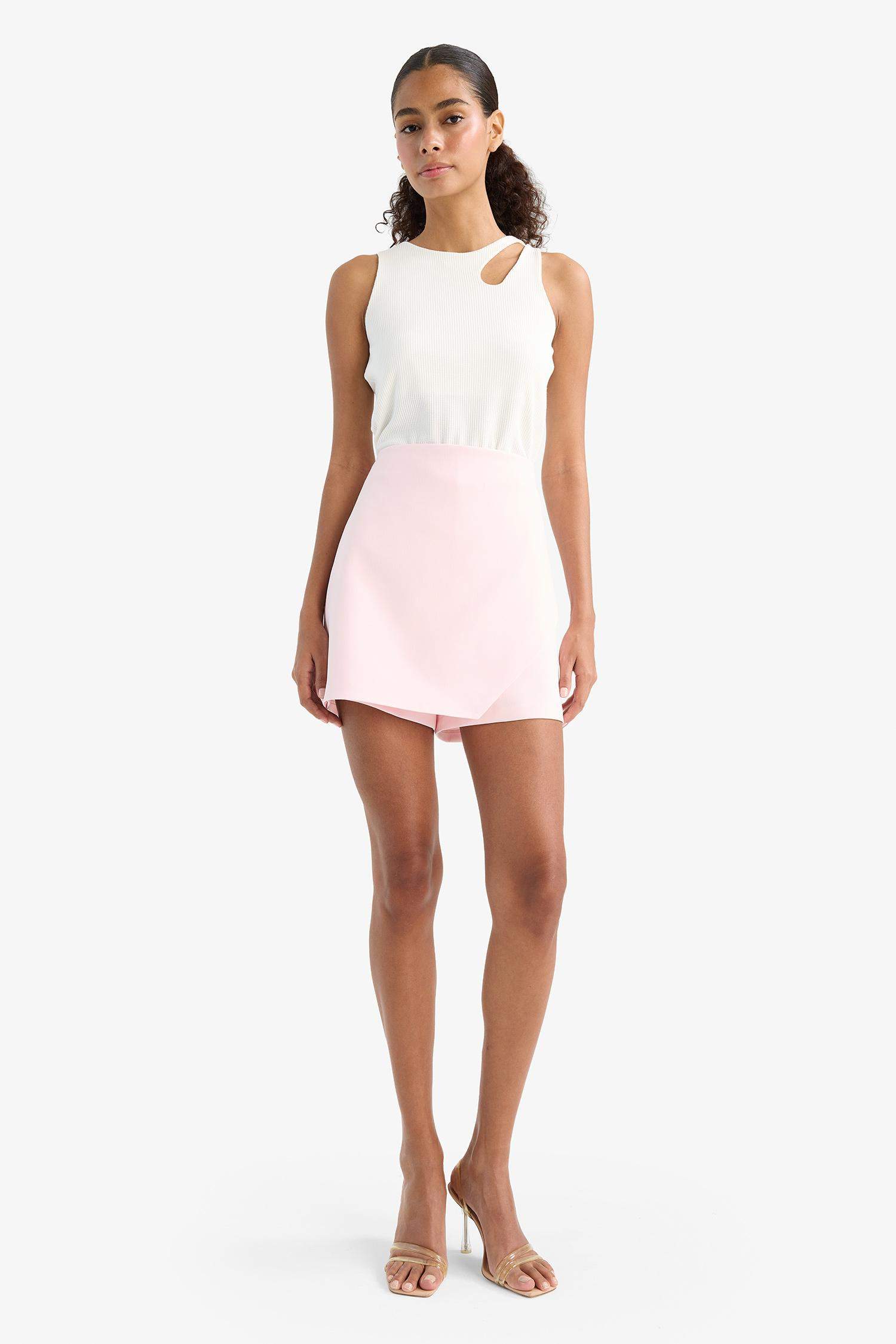 High Waist Regular Hem Shorts