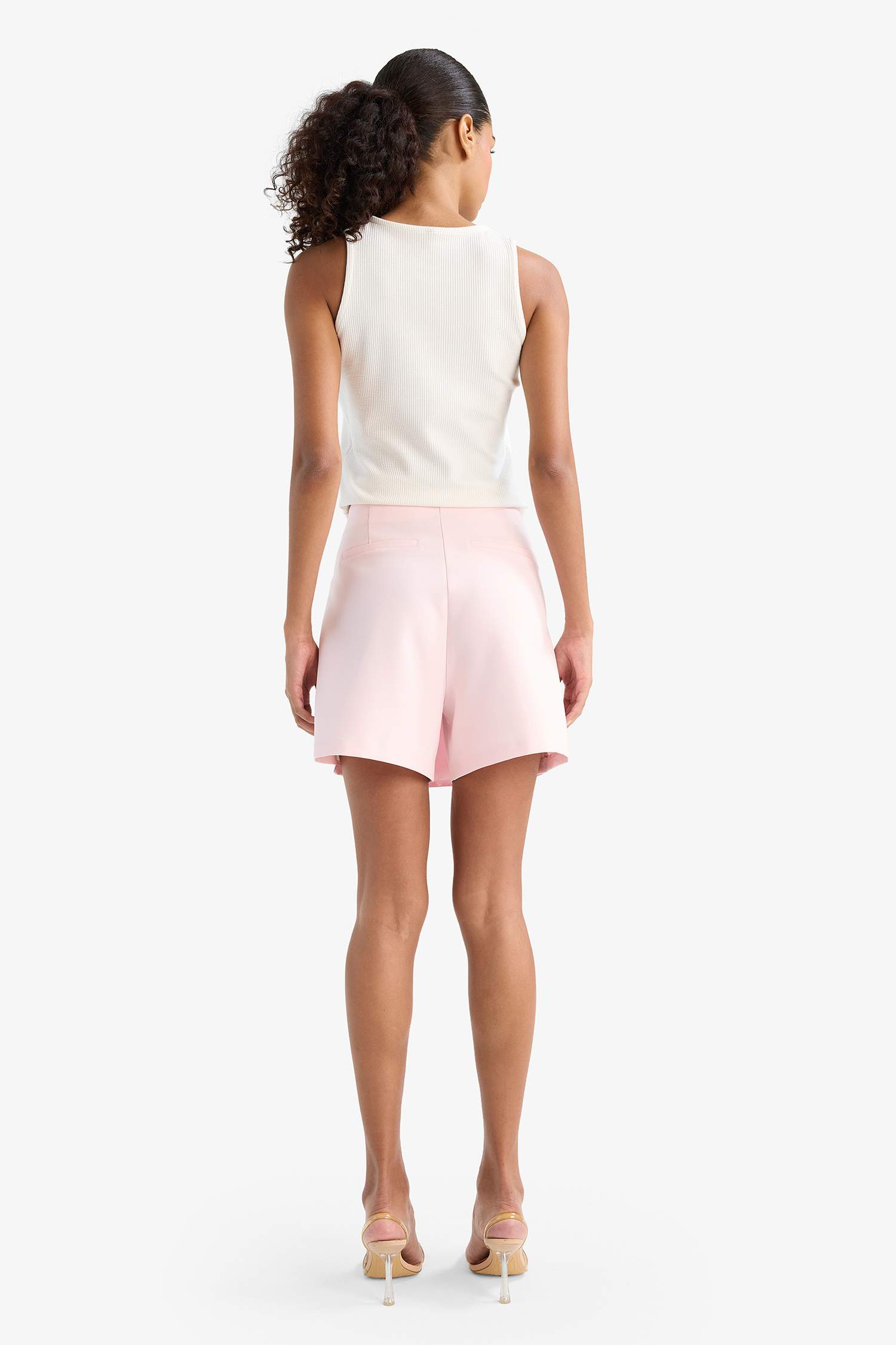 High Waist Regular Hem Shorts