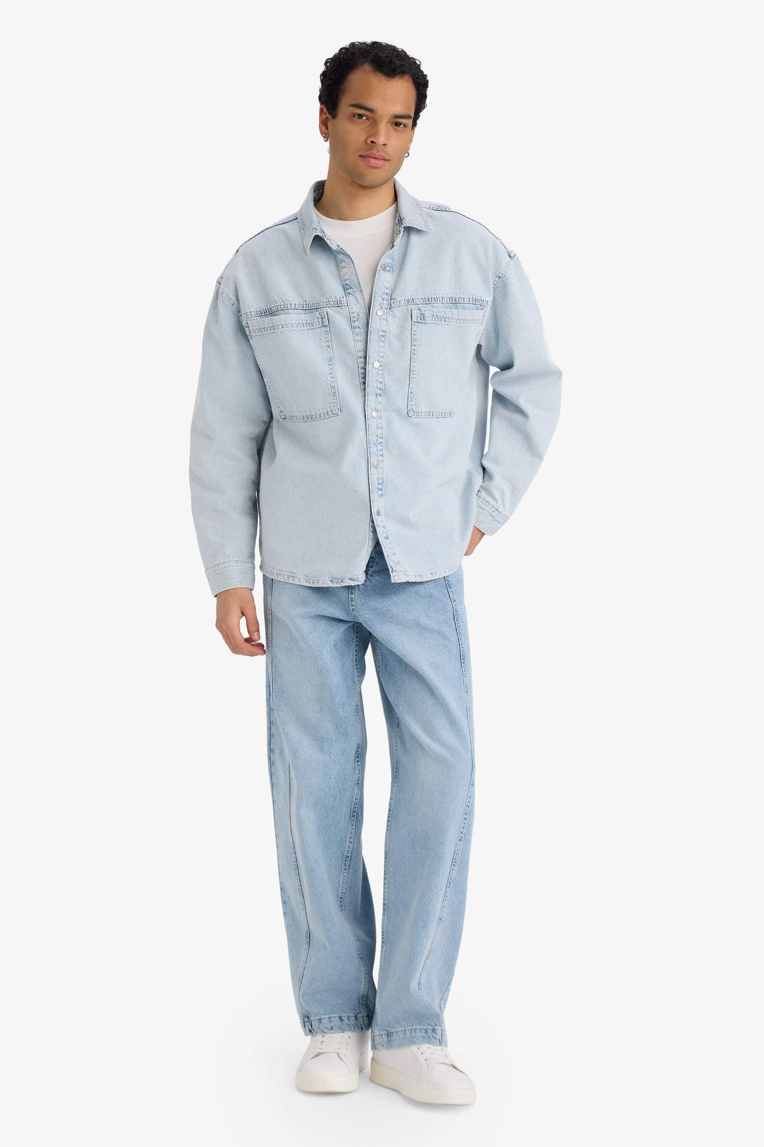 Oversize Long Sleeve Denim Shirt