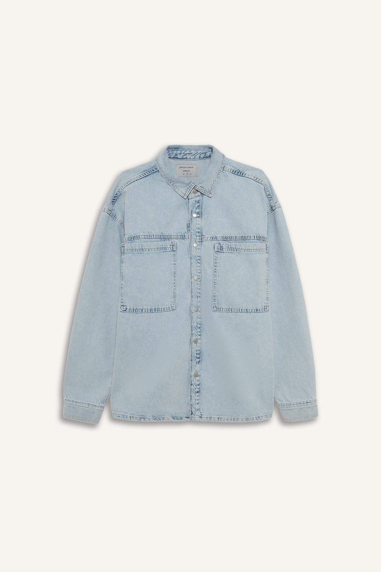 Oversize Long Sleeve Denim Shirt