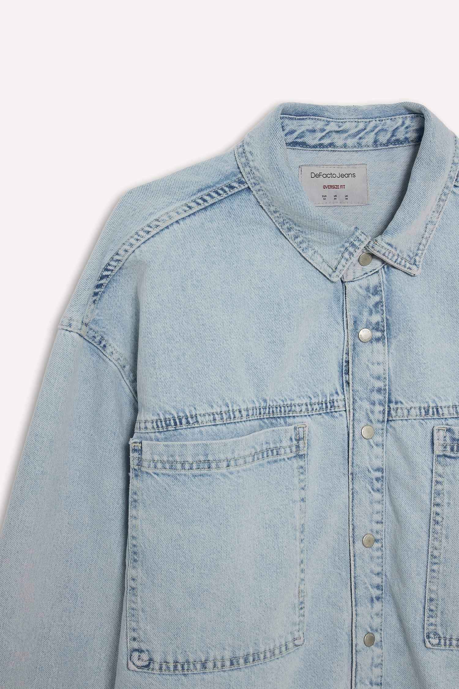 Oversize Long Sleeve Denim Shirt
