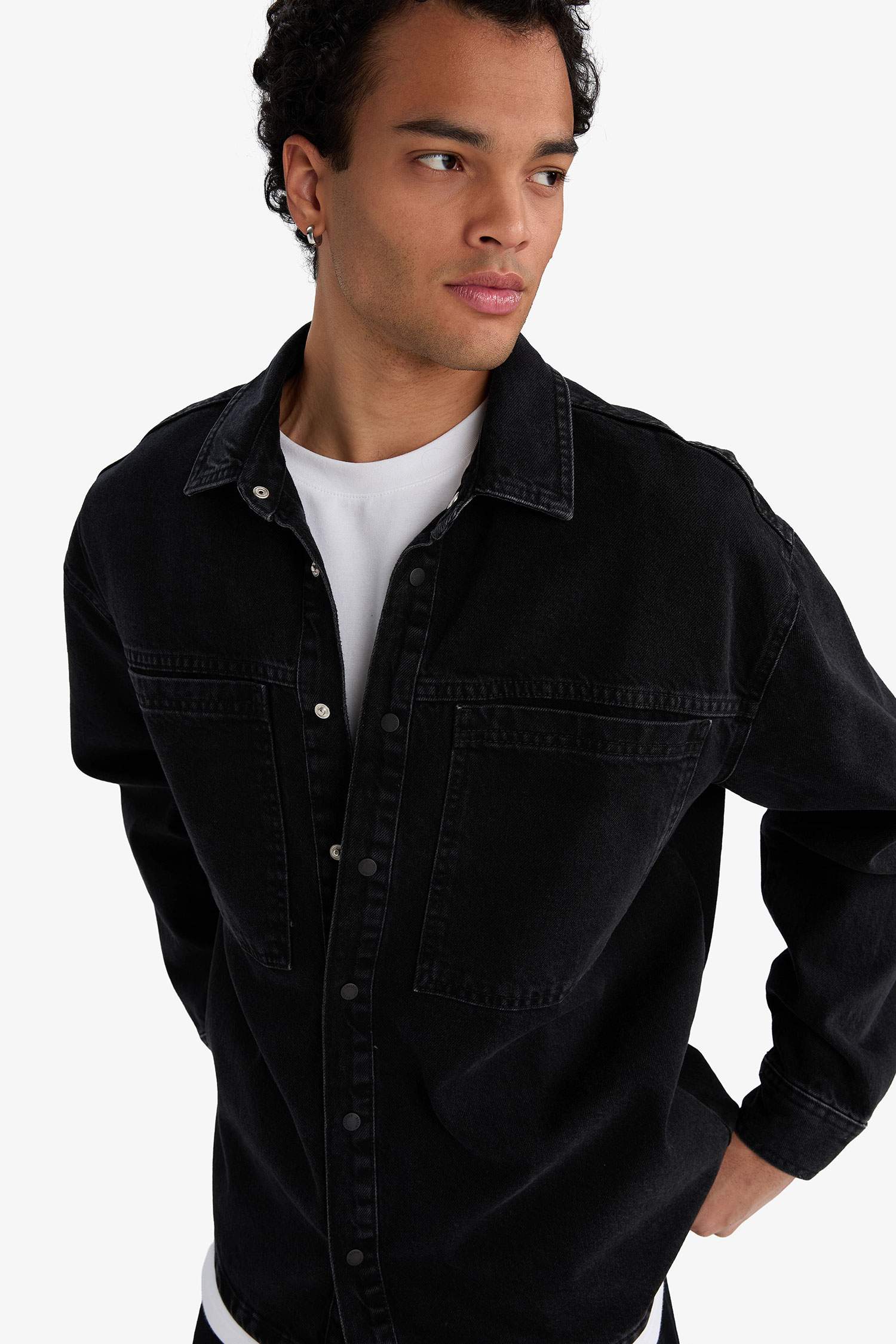 Regular Fit Long Sleeve Denim Shirt