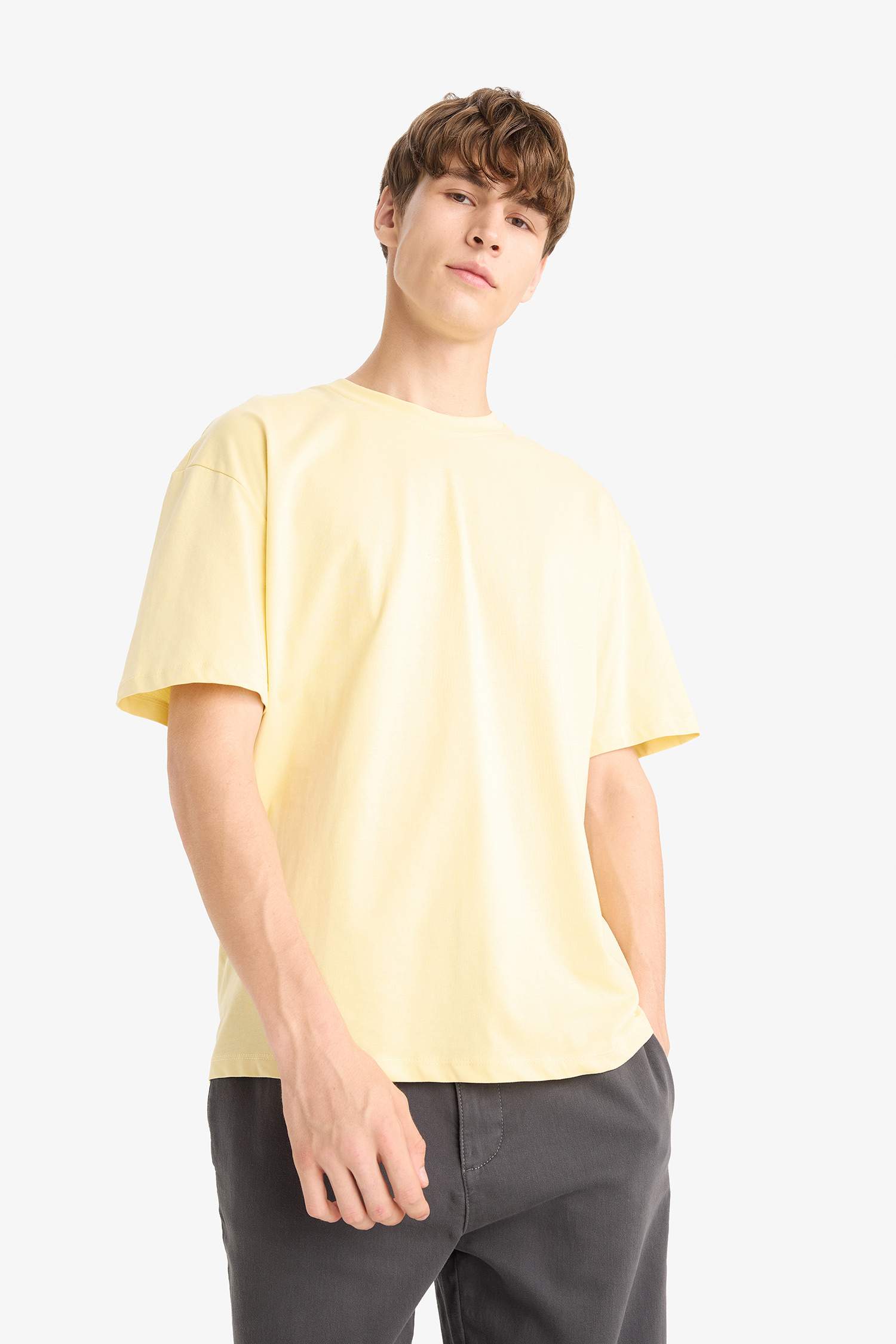 Cotton Boxy Fit Relaxed Fit Crew Neck Printed T-Shirt