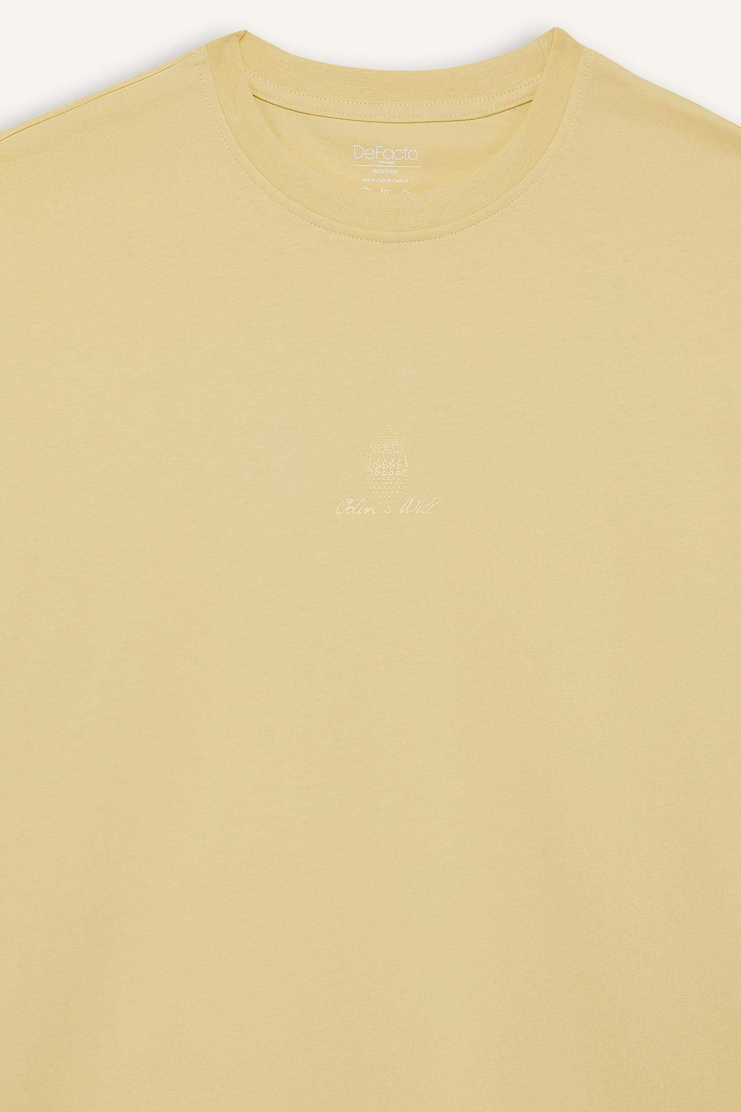 Cotton Boxy Fit Relaxed Fit Crew Neck Printed T-Shirt