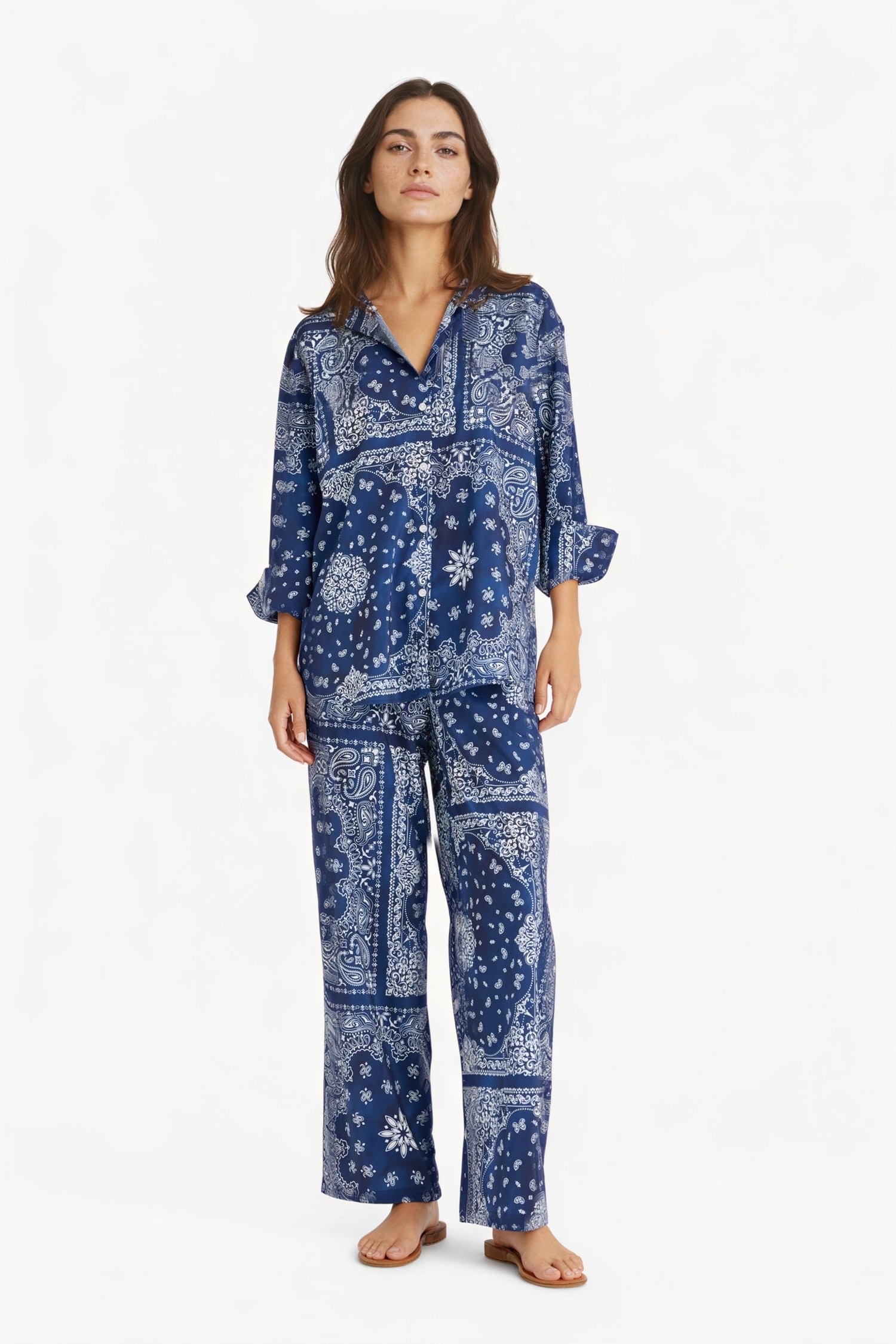 DeFacto Regular Fit Şal Desenli Plaj Pantolonu