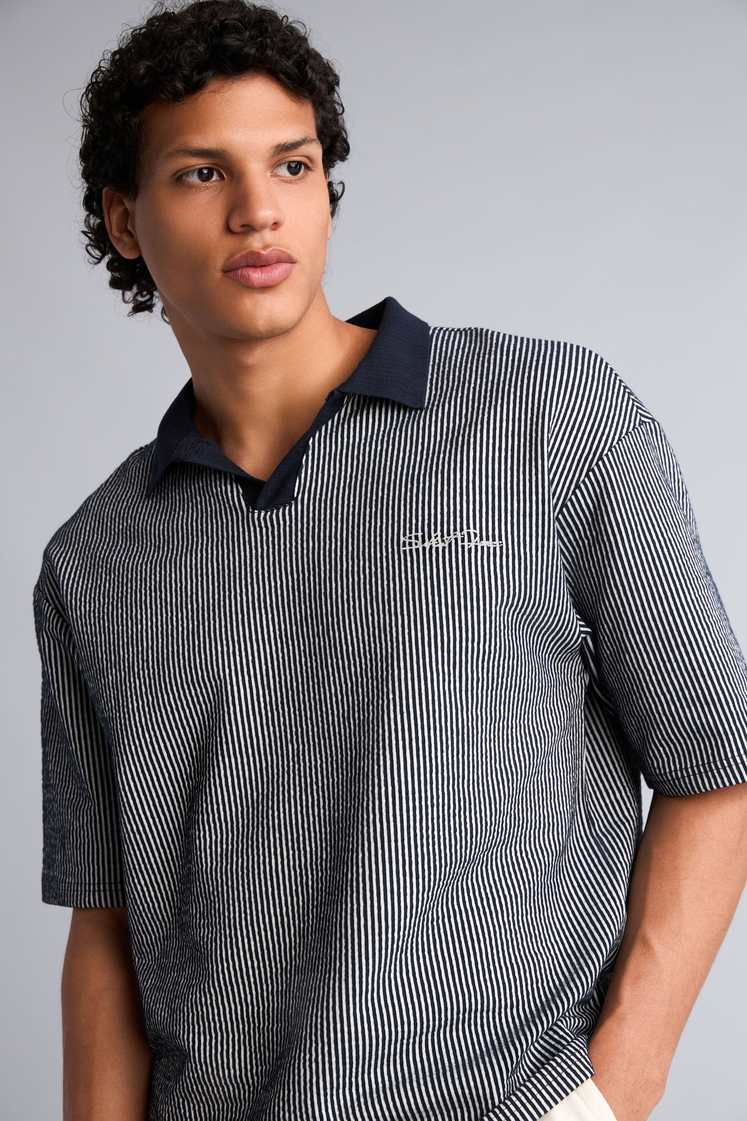 DeFacto Pamuklu Dokulu Boxy Fit Polo Tişört