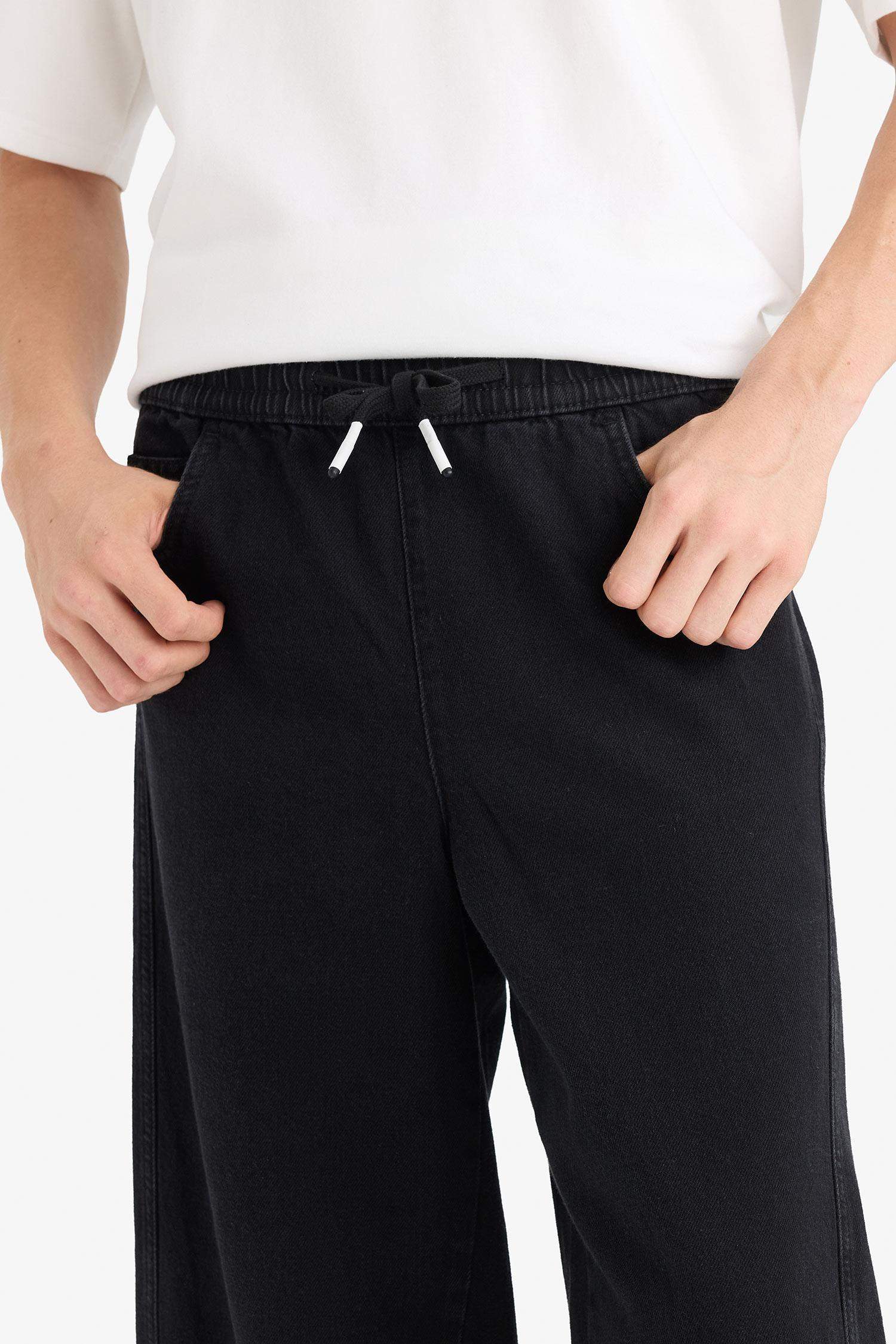 سروال جينز وايد ليج