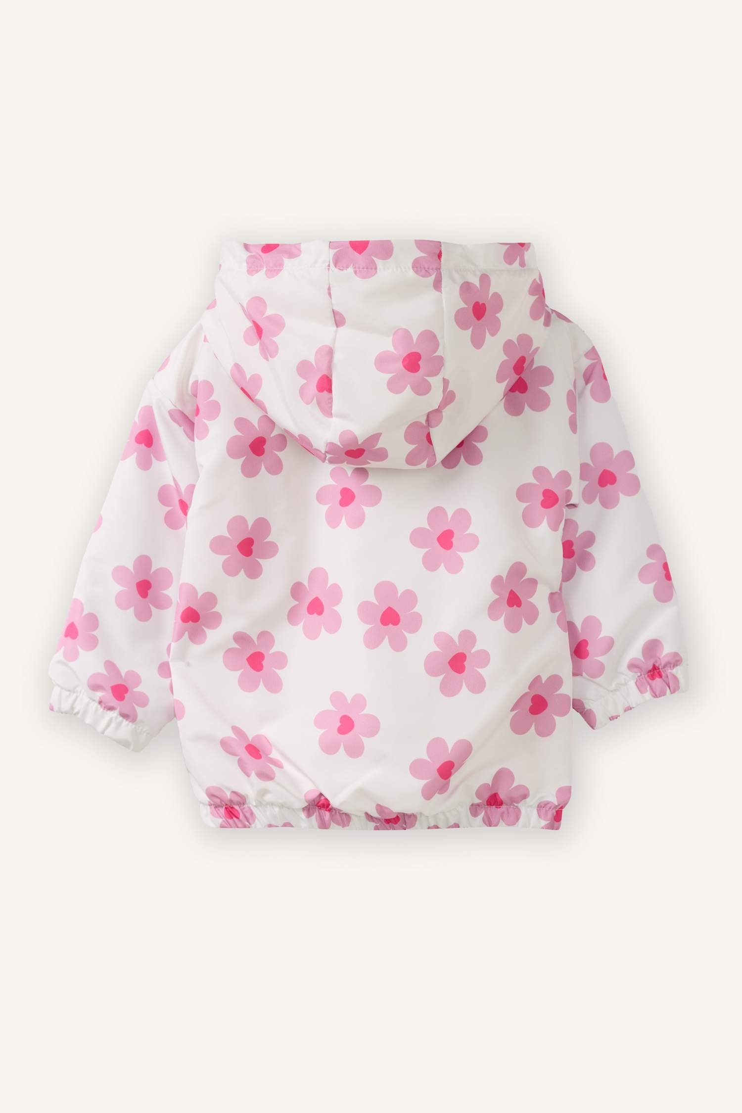 جاكيت بيبي بناتي مقاوم للماء بغطاء للرأس