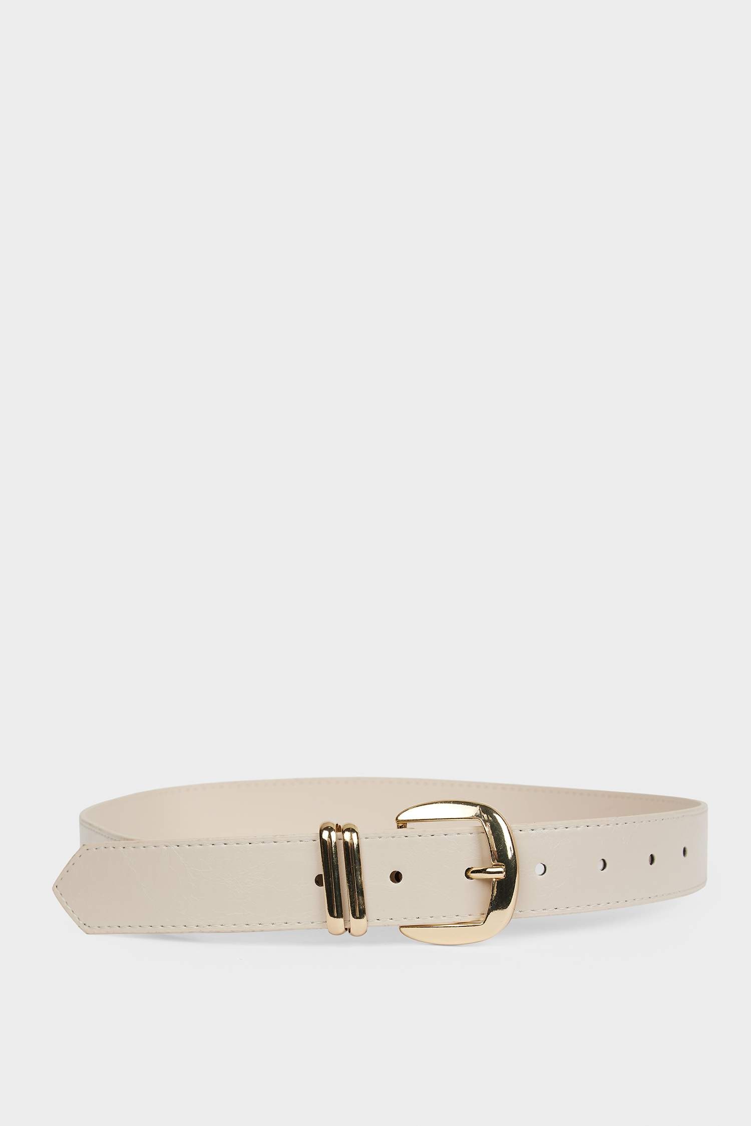 Kadın Dikdörtgen Toka Suni Deri Jean Kemeri