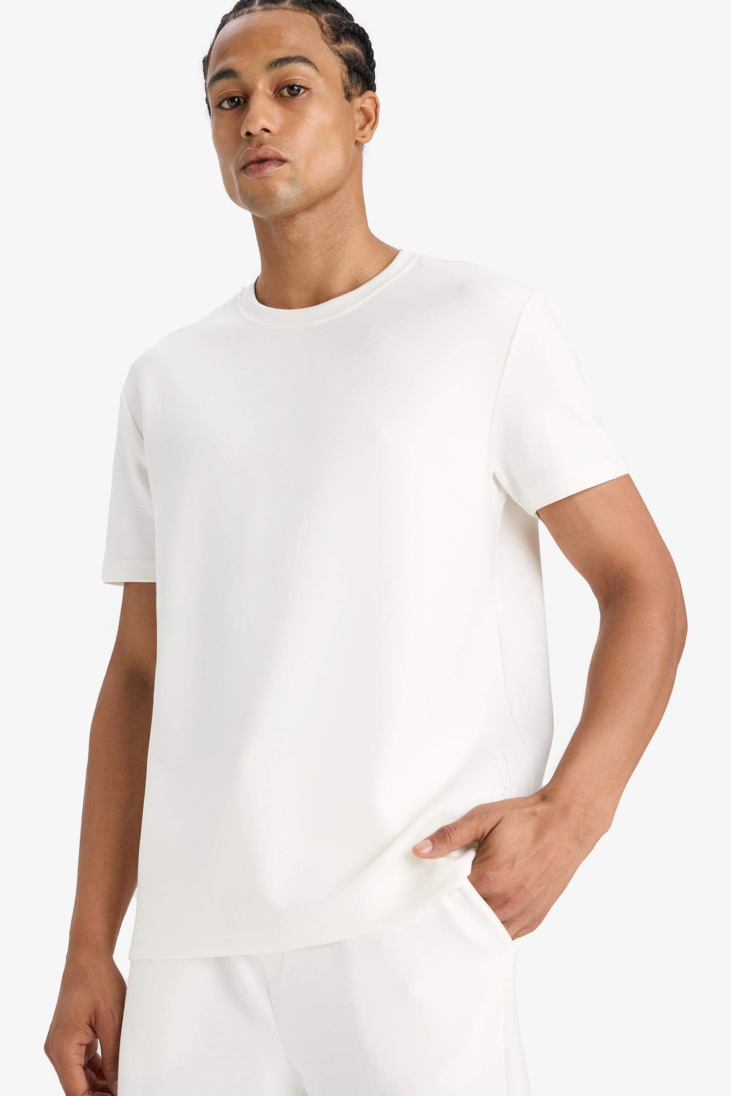 DeFactoFit Standart Fit Bisiklet Yaka Modal Baskılı Sporcu Kısa Kollu Tişört