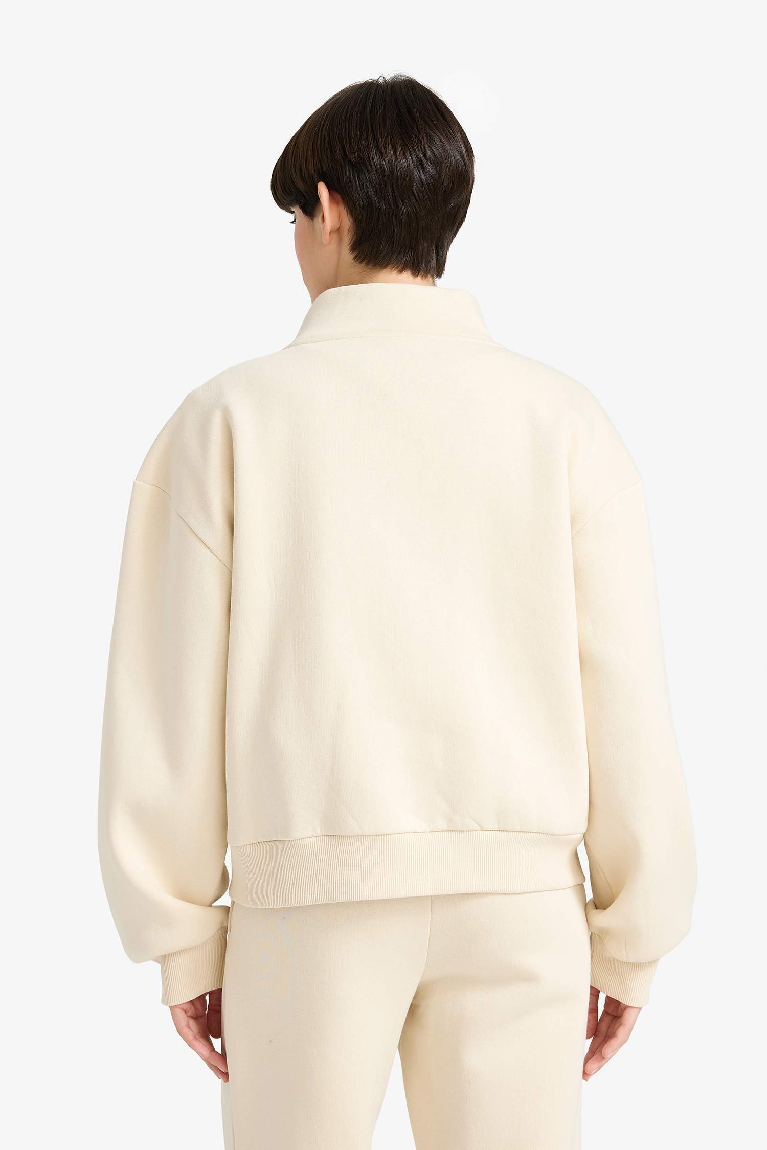 Relax Fit Thick Sweatshirt Fabric Cardigan