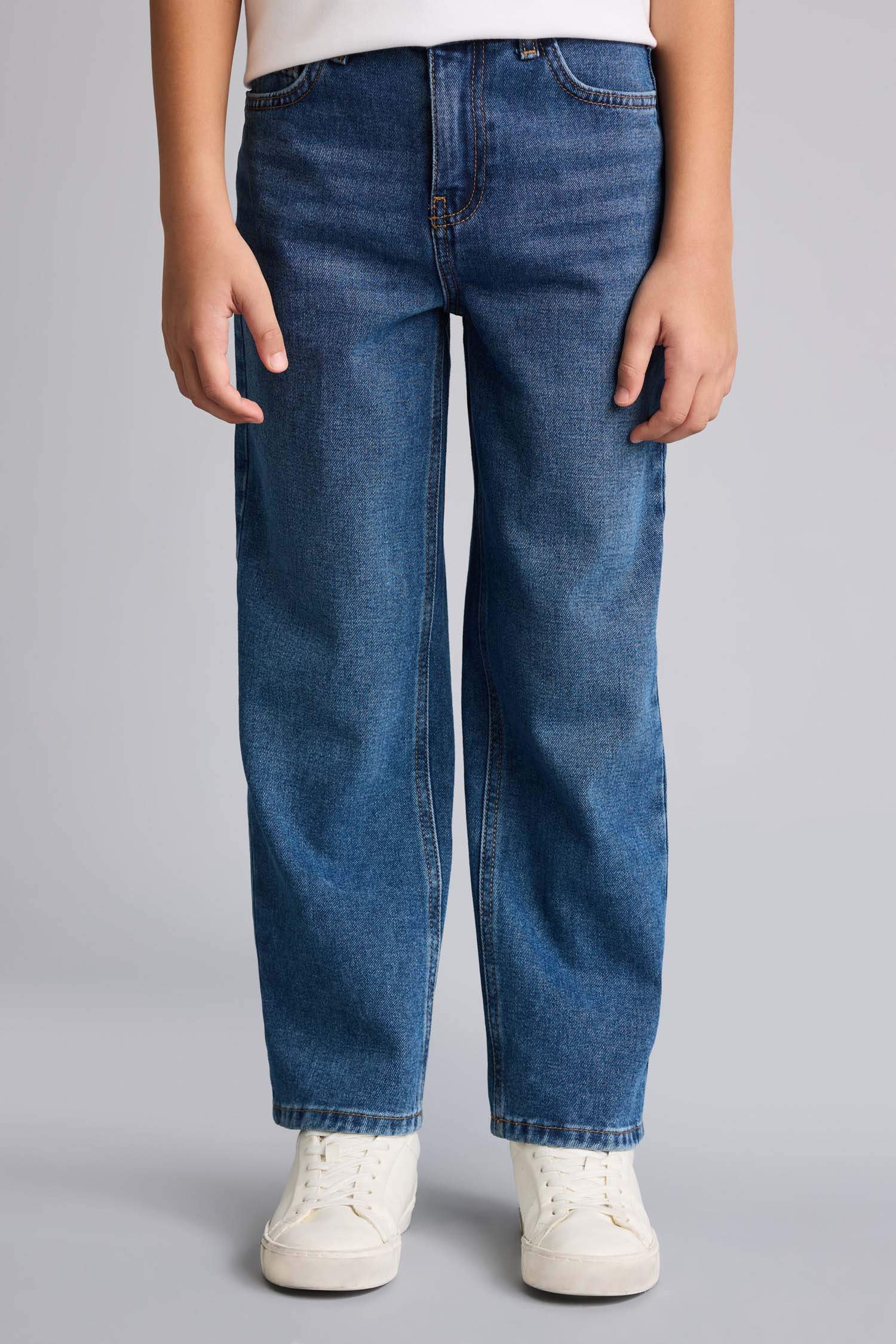 Wide Leg Denim Trousers