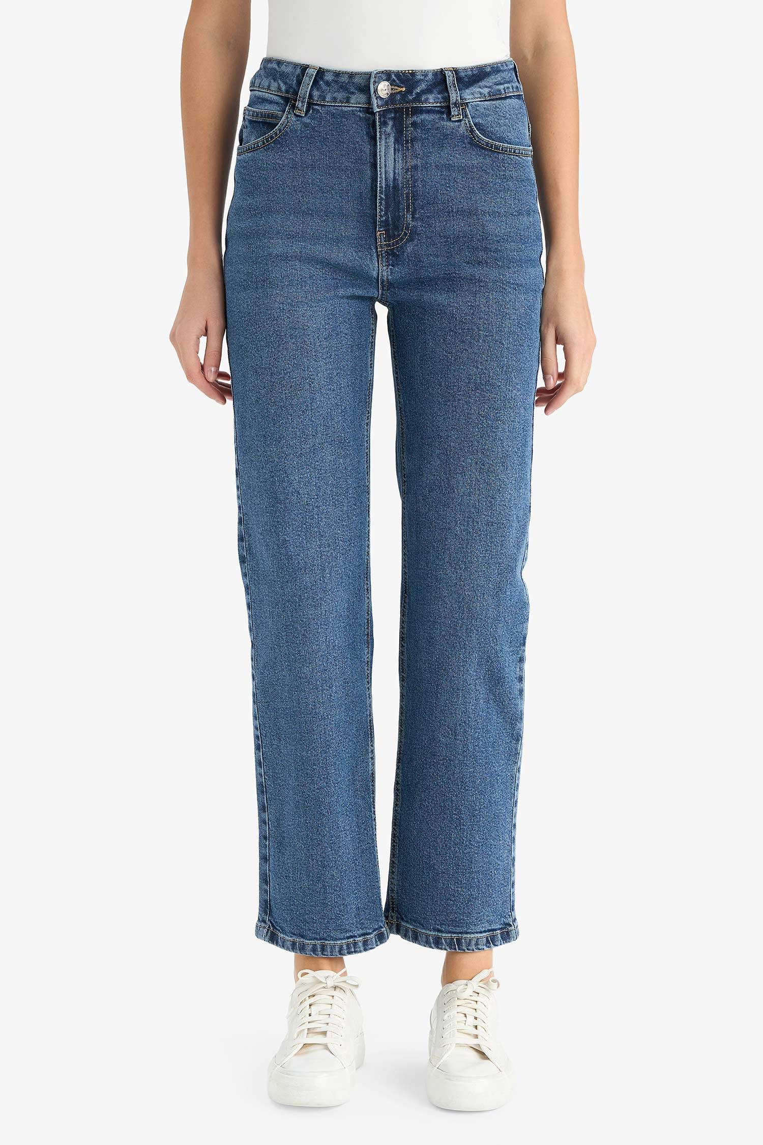 Comfort Straight High Waist Straight Leg Long Jeans
