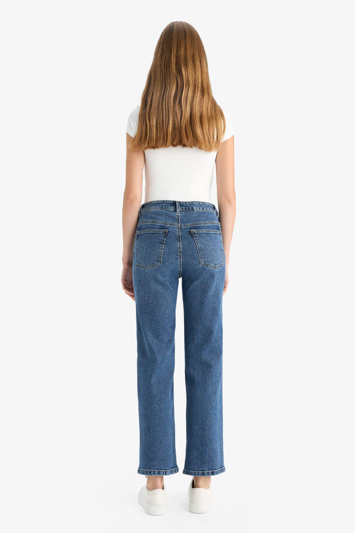 Comfort Straight High Waist Straight Leg Long Jeans