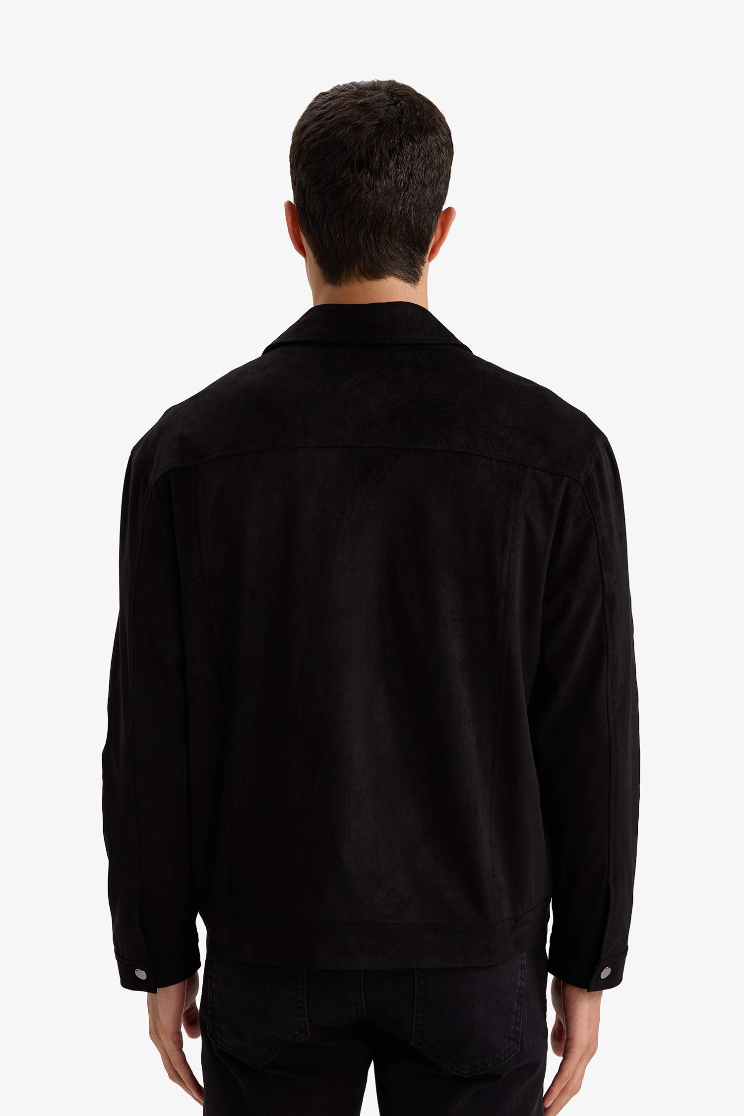 Slim Fit поло жағалы найзағайлы куртка