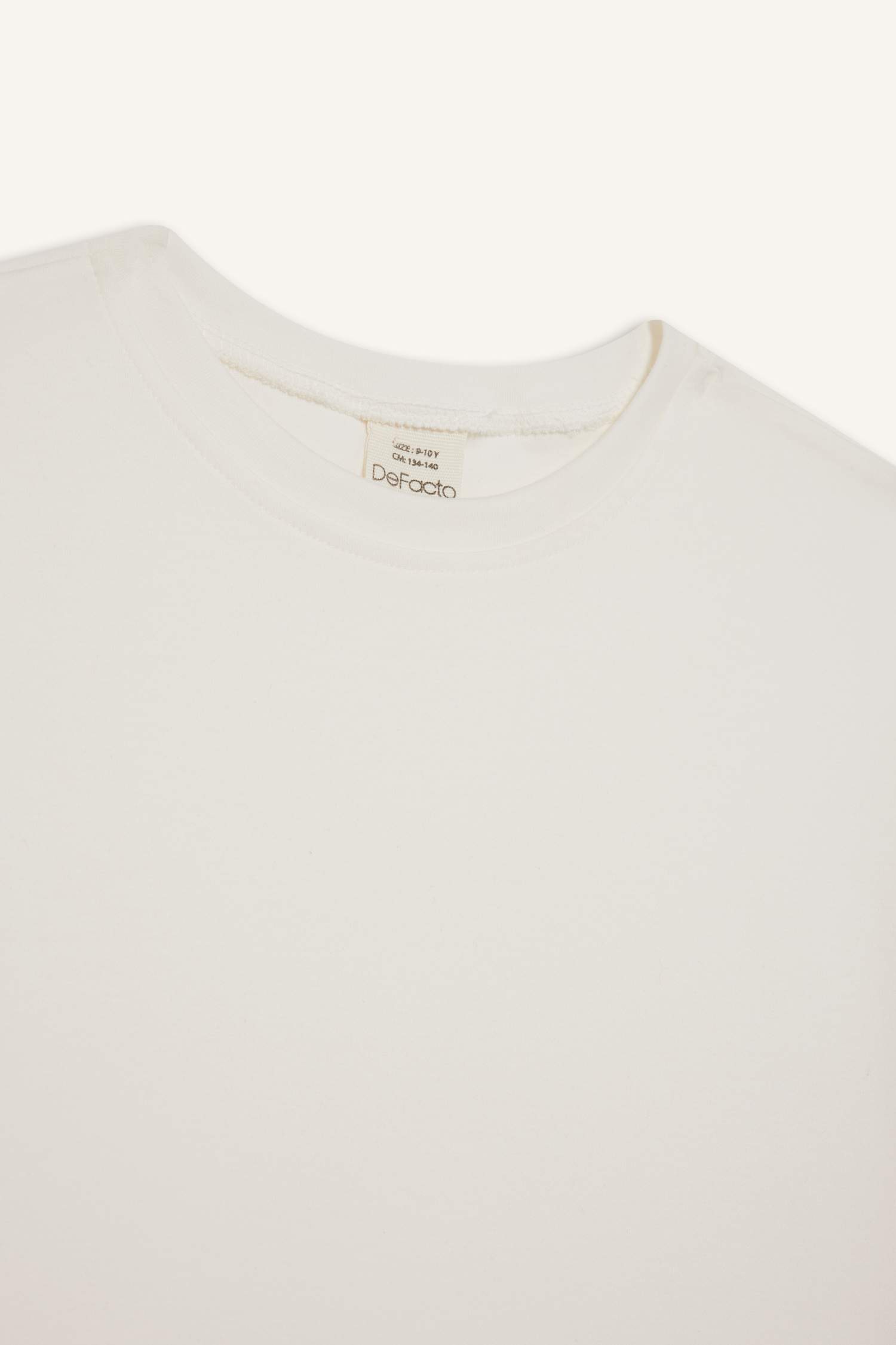 Kız Çocuk Oversize Geniş Kalıp Bisiklet Yaka Basic Düz Kısa Kollu Tişört