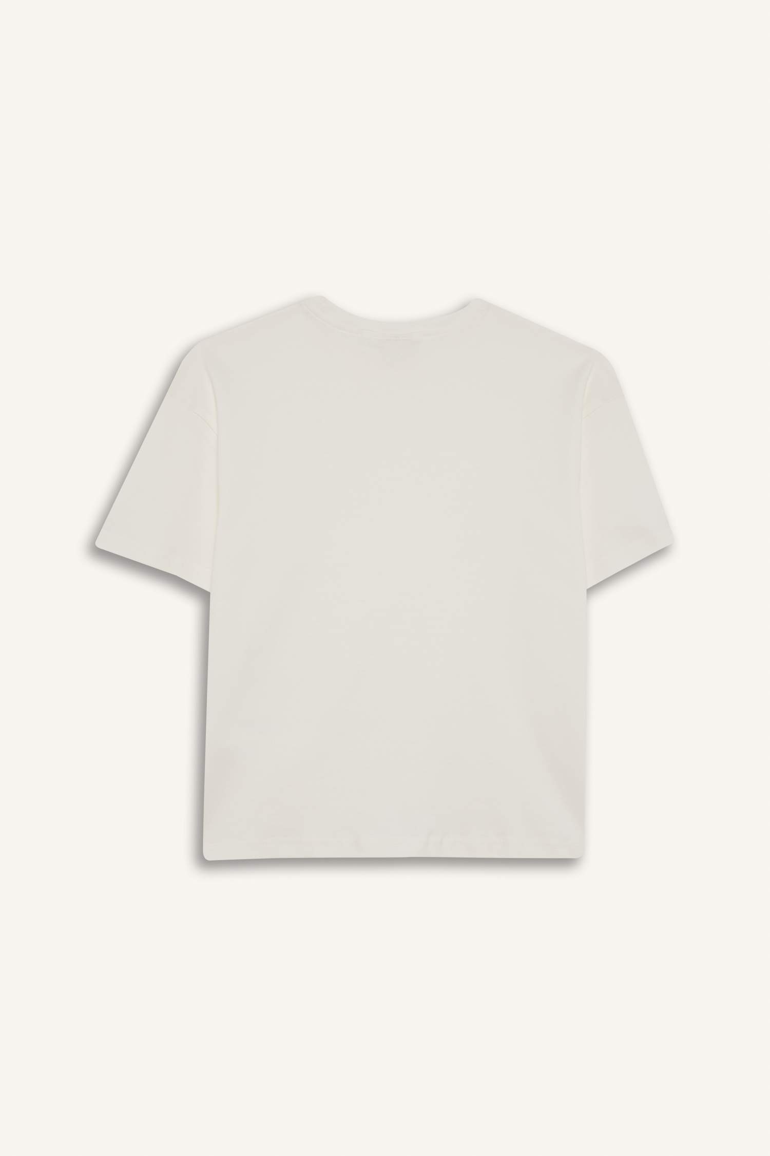 Kız Çocuk Oversize Geniş Kalıp Bisiklet Yaka Basic Düz Kısa Kollu Tişört