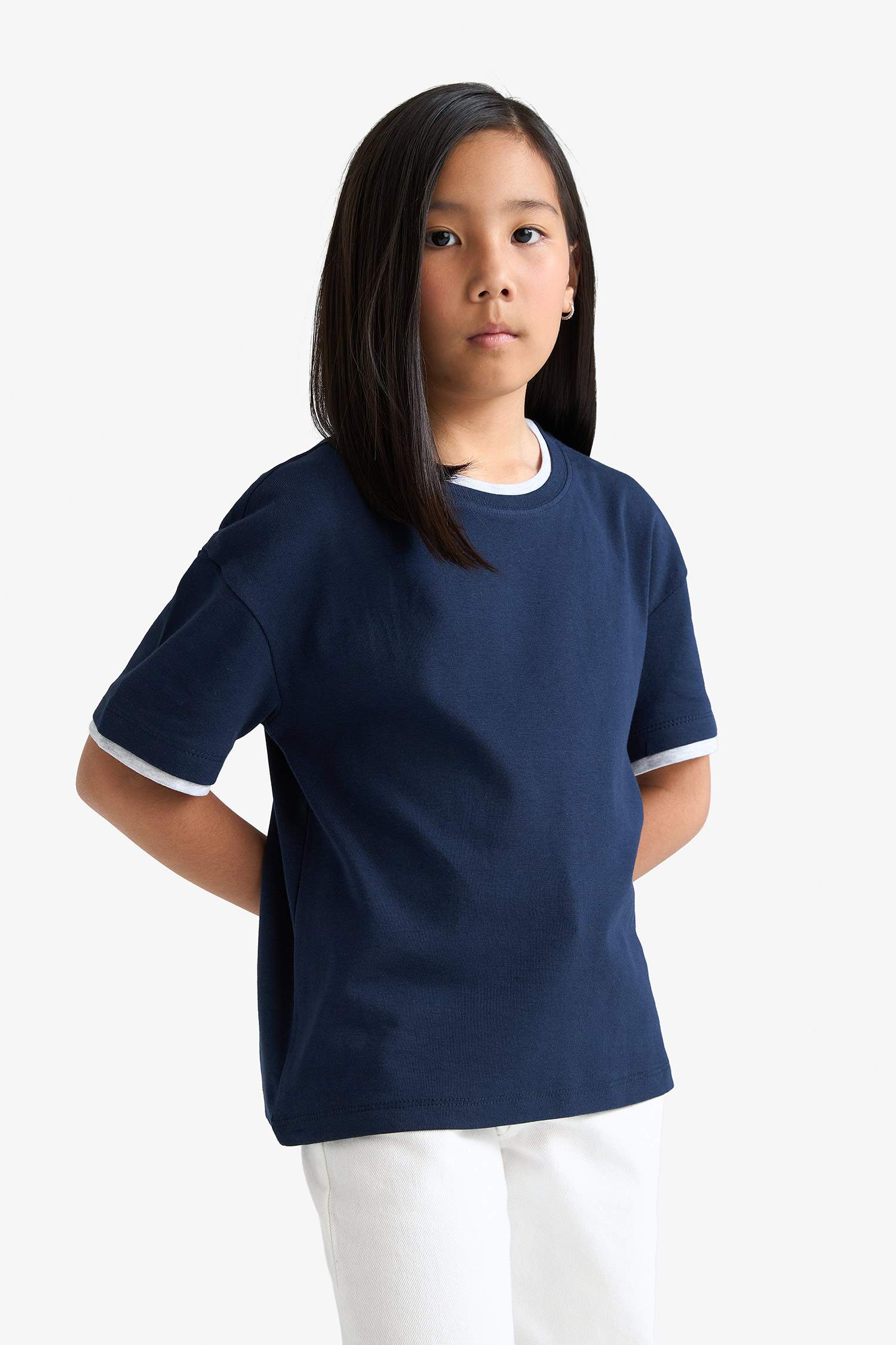 Girl Relax Fit Ribbed Short Sleeve T-Shirt