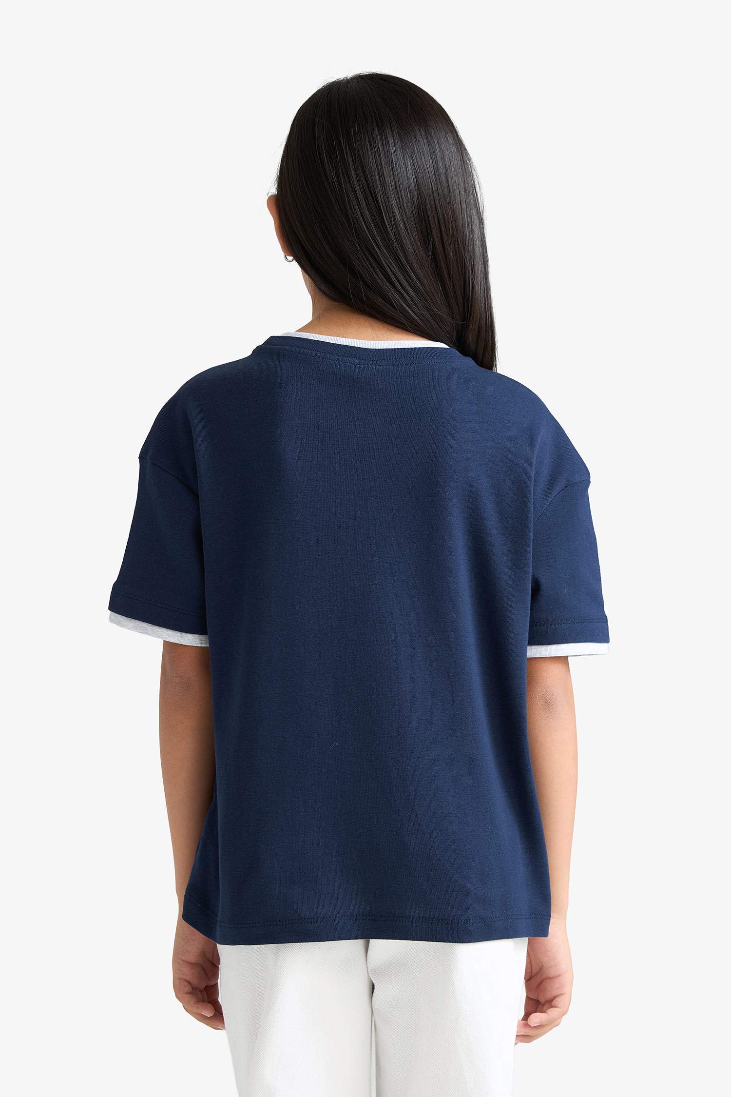 Girl Relax Fit Ribbed Short Sleeve T-Shirt