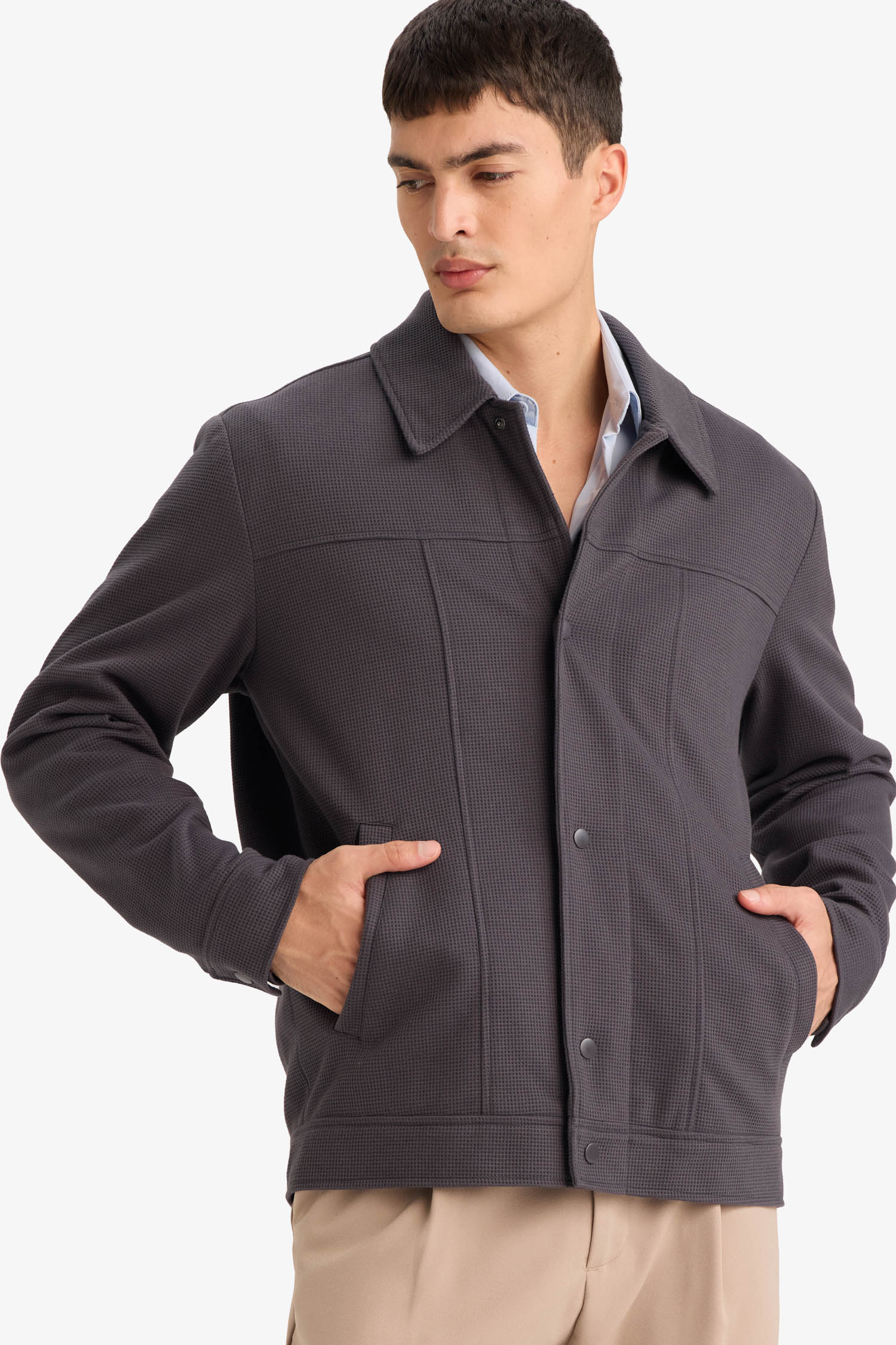 DeFacto REGULAR FIT Polo Yaka Çıtçıtlı Mont