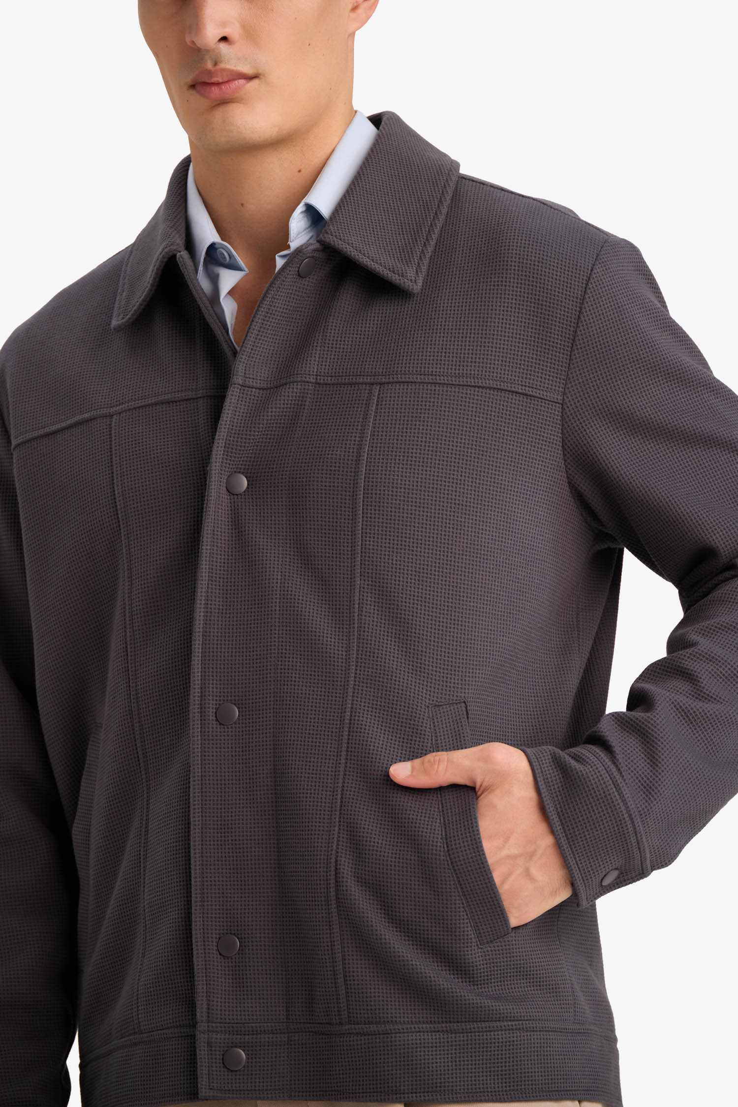 DeFacto REGULAR FIT Polo Yaka Çıtçıtlı Mont görsel 4