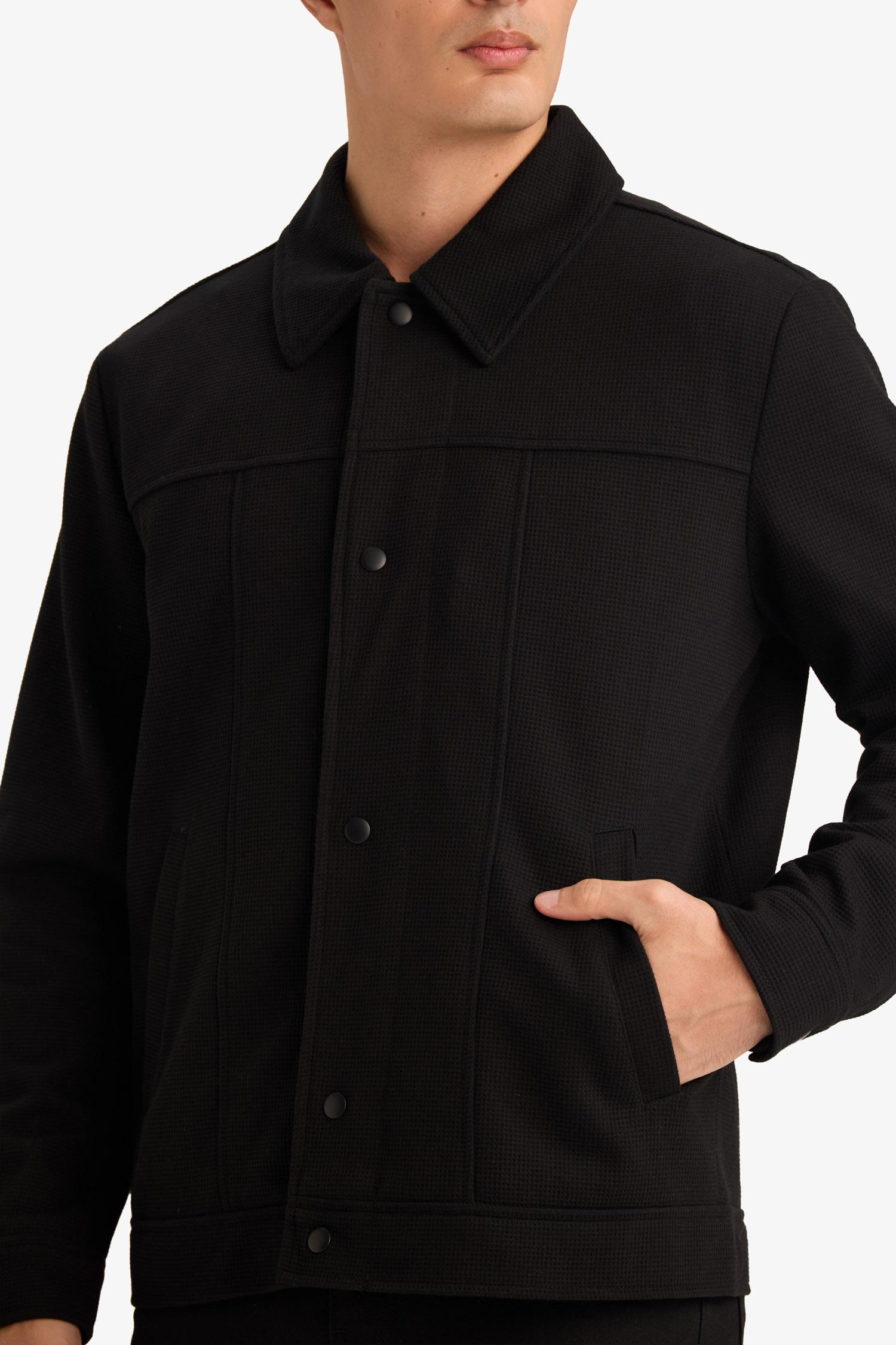 DeFacto Regular Fıt Polo Yaka Çıtçıtlı Mont görsel 5