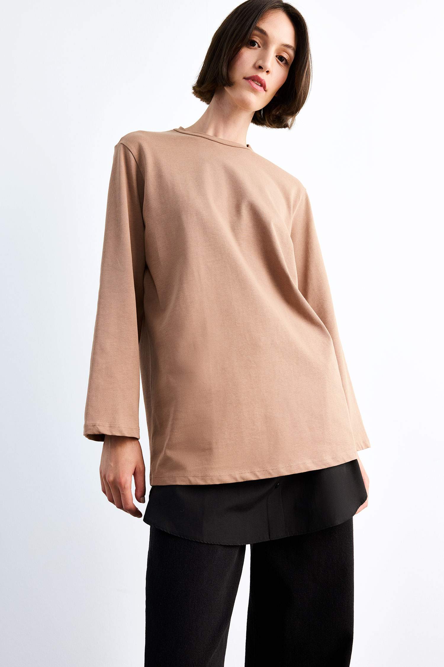 Relax Fit Elastic Banded Waist Poplin Hijab Cover Piece