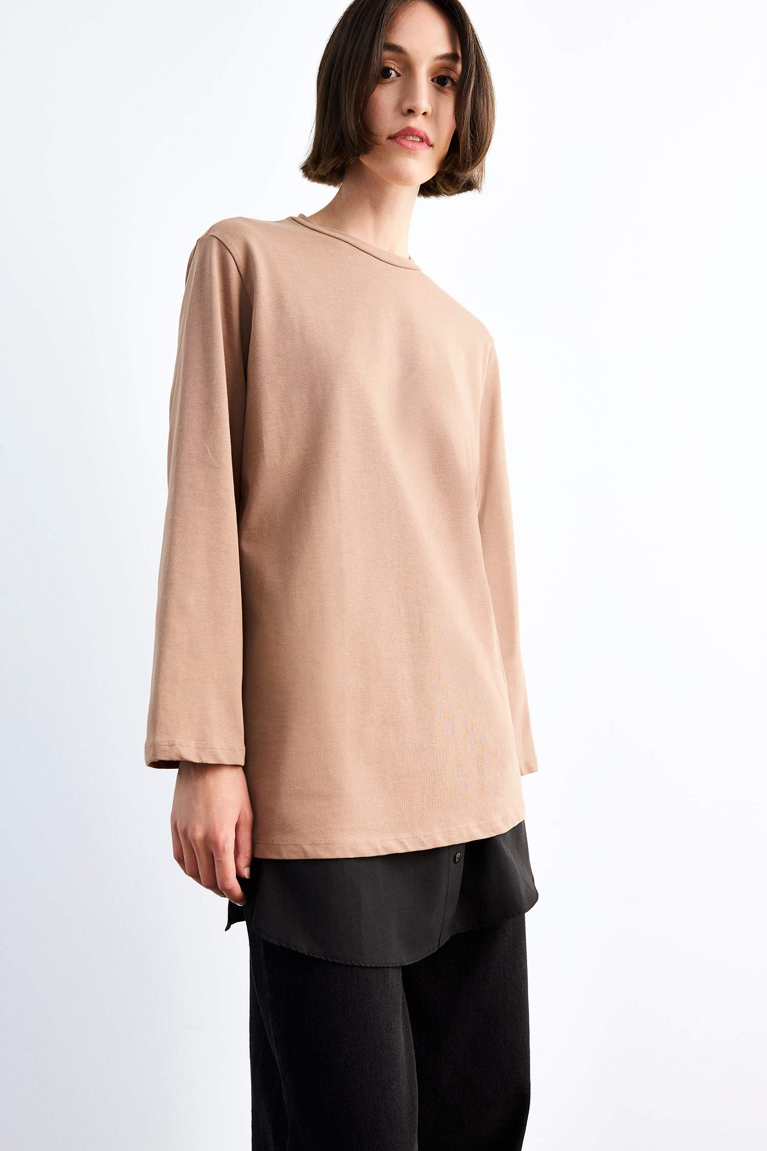 Relax Fit Elastic Banded Waist Poplin Hijab Cover Piece