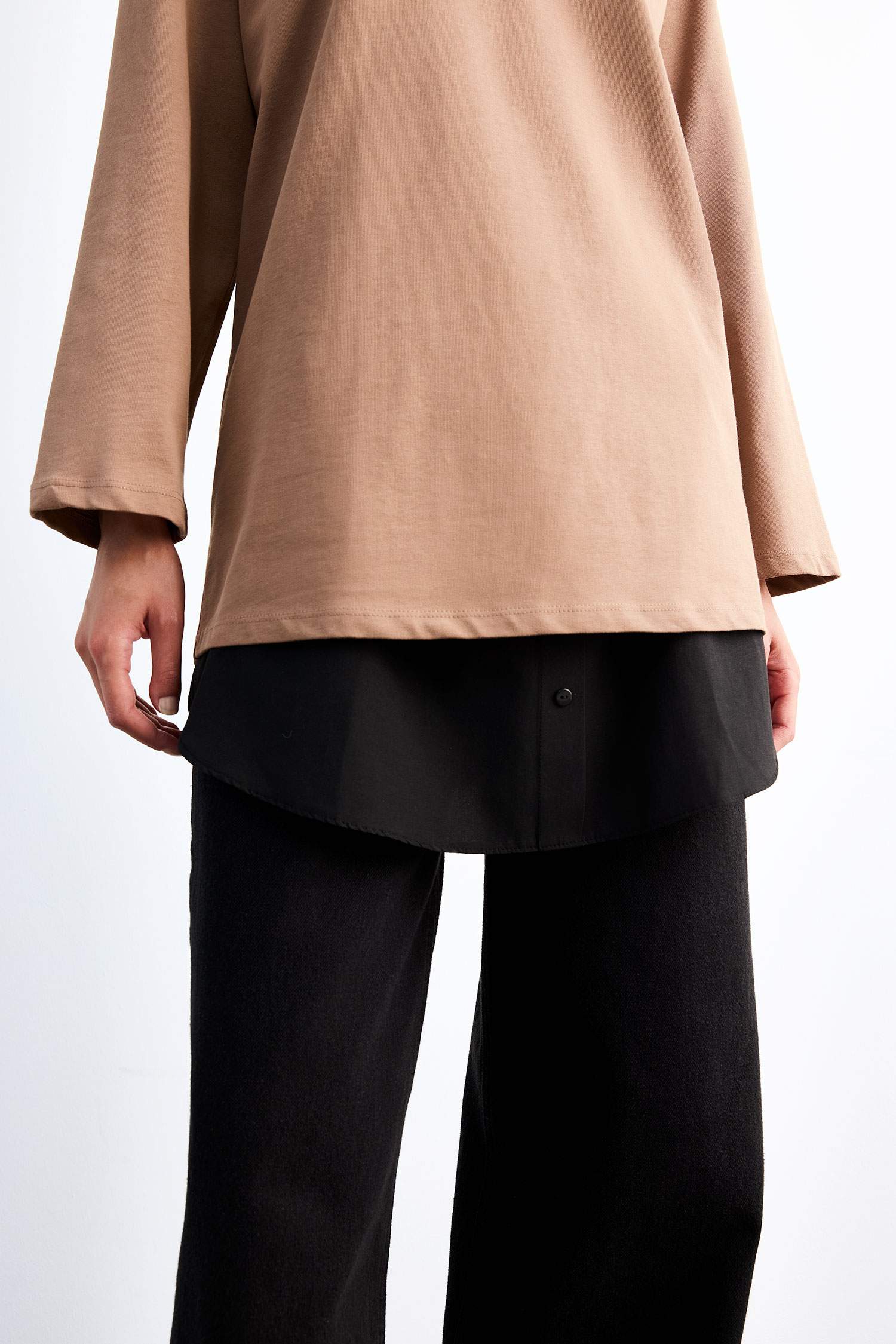 Relax Fit Elastic Banded Waist Poplin Hijab Cover Piece