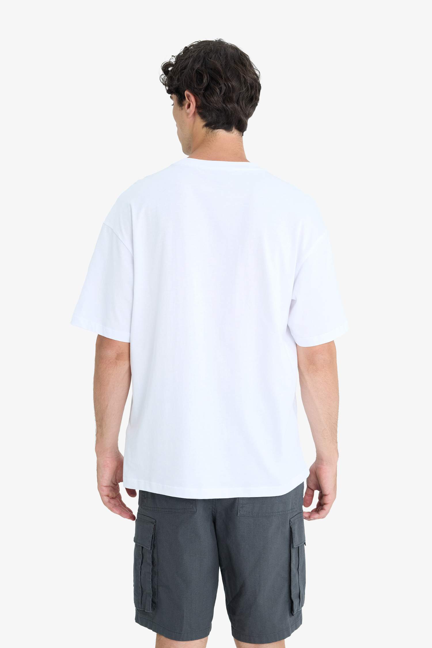 Boxy Fit Crew Neck Printed Short Sleeve T-Shirt