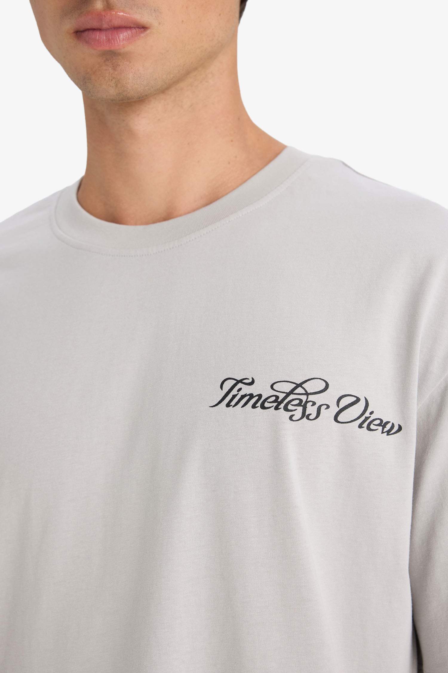 Boxy Fit Crew Neck Printed Short Sleeve T-Shirt