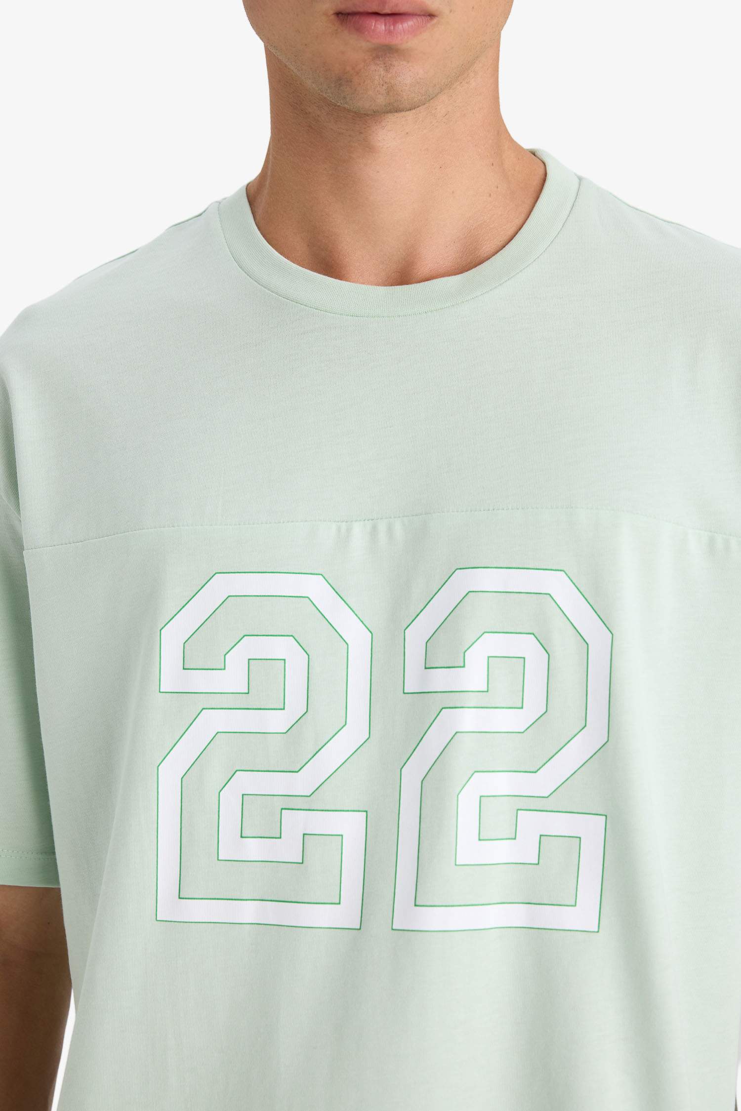 Boxy Fit Crew Neck Printed Short Sleeve T-Shirt