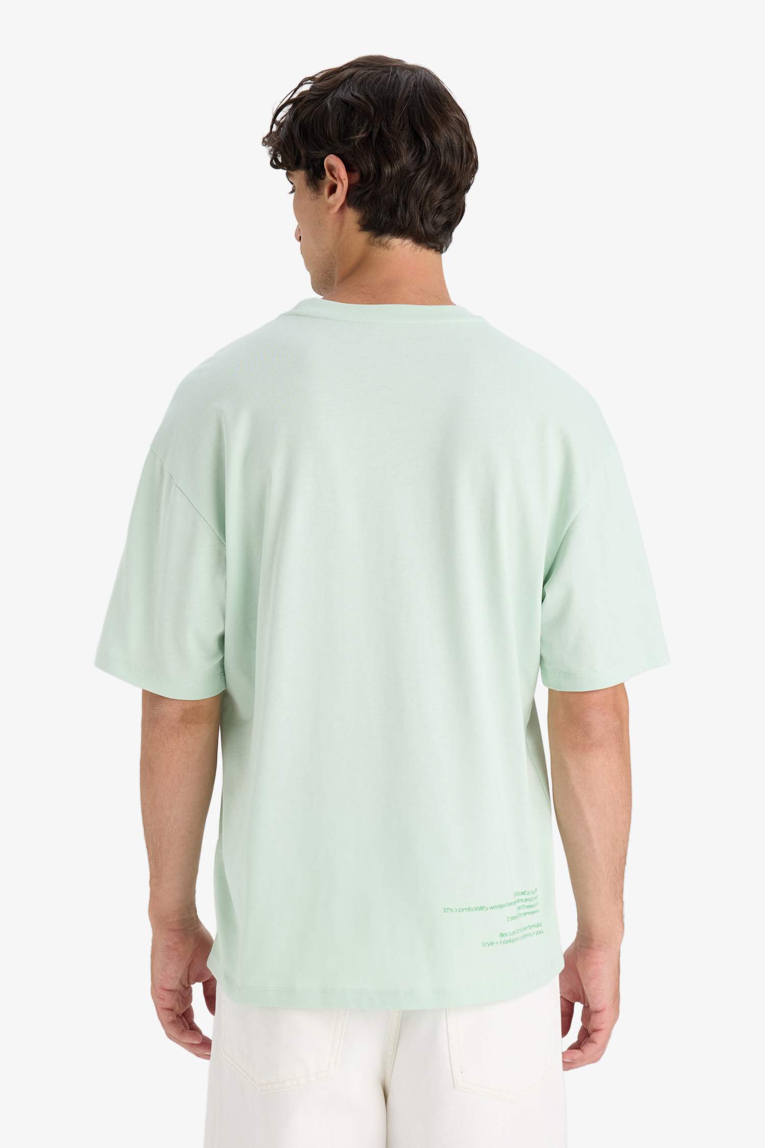 Boxy Fit Crew Neck Printed Short Sleeve T-Shirt