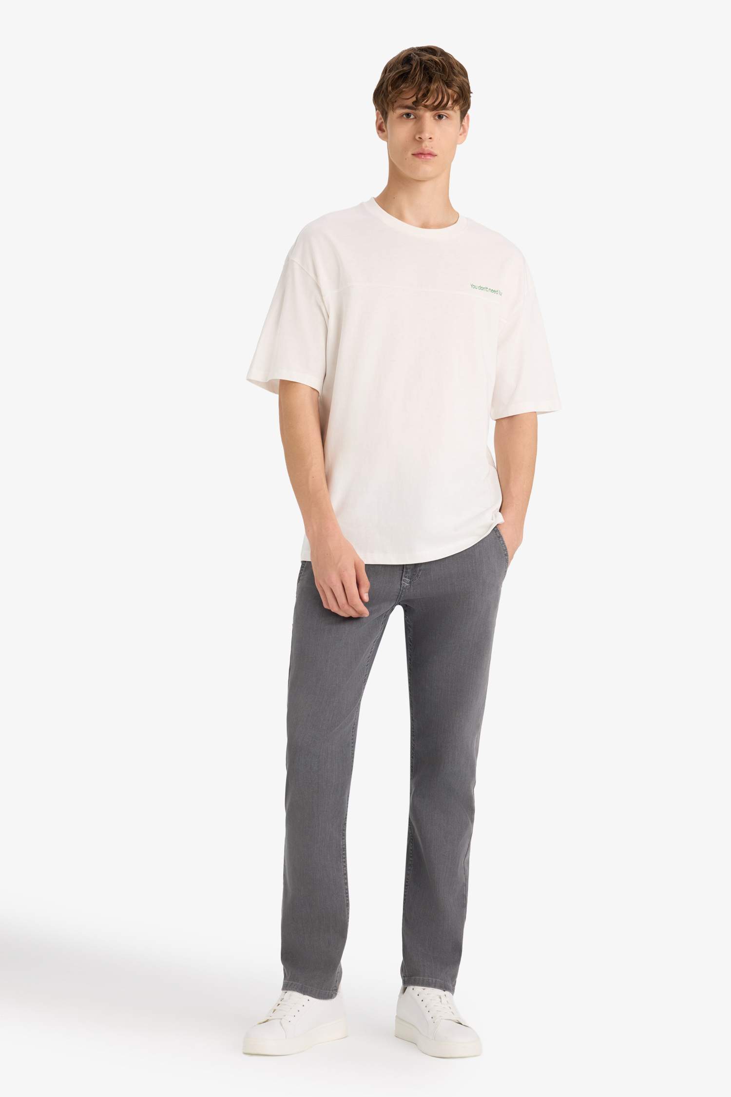 Boxy Fit Crew Neck Printed Short Sleeve T-Shirt