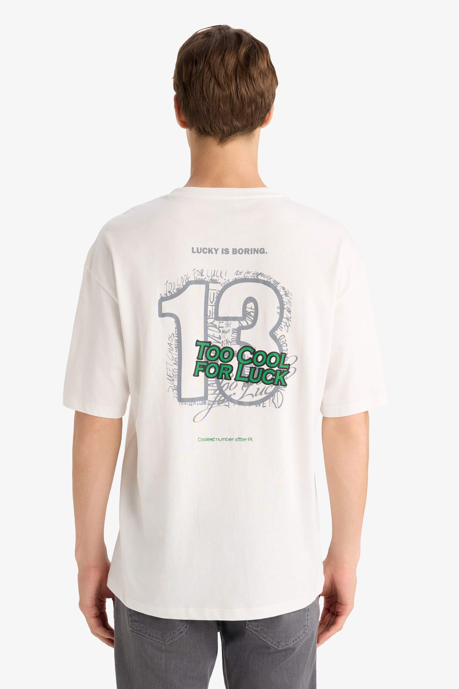 Boxy Fit Crew Neck Printed Short Sleeve T-Shirt