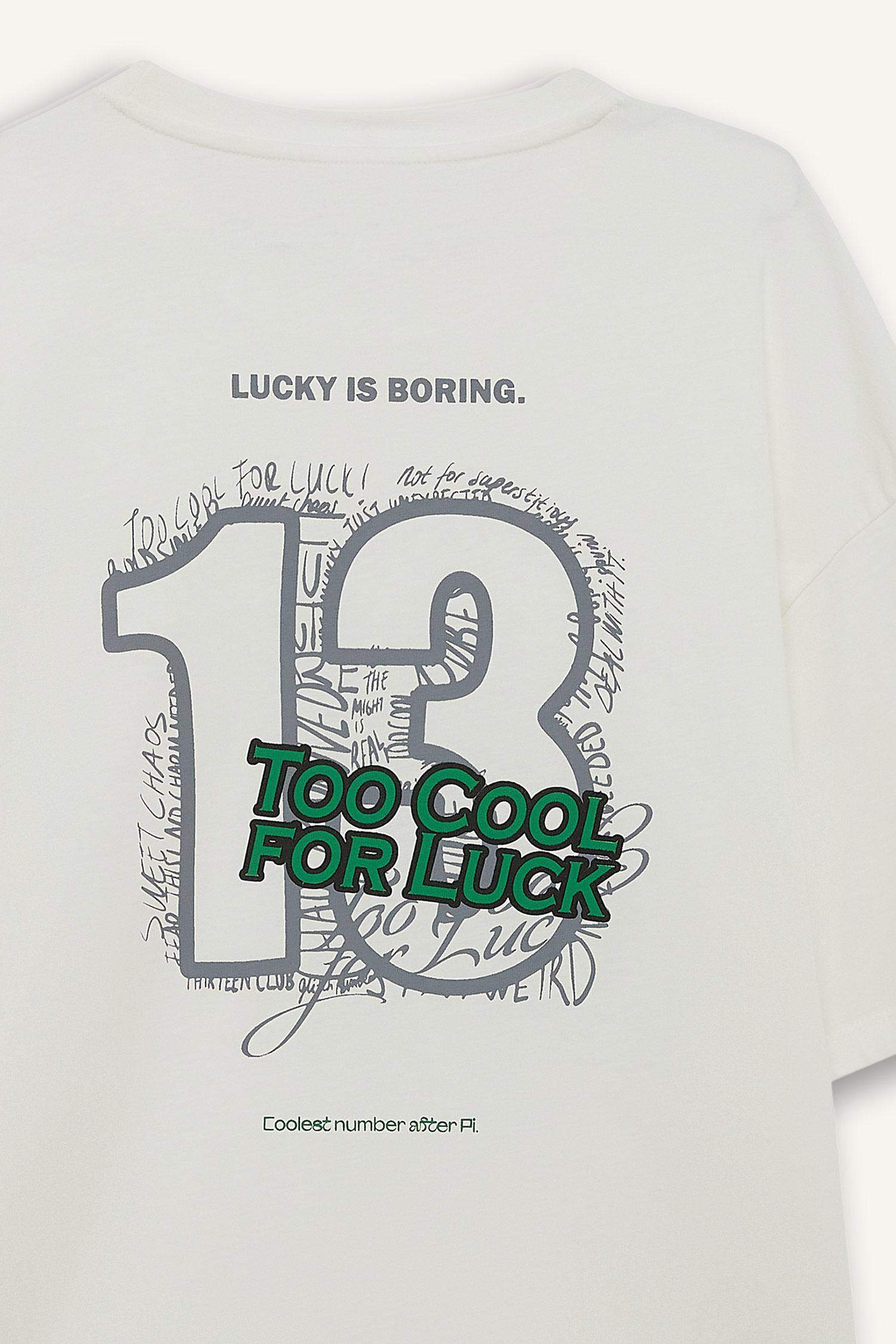 Boxy Fit Crew Neck Printed Short Sleeve T-Shirt