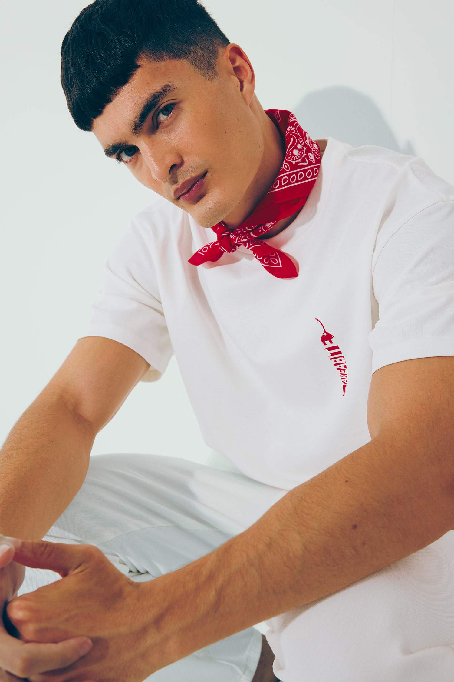 تيشيرت نص ردن اوفر سايز مطبوع بياخة مستديرة