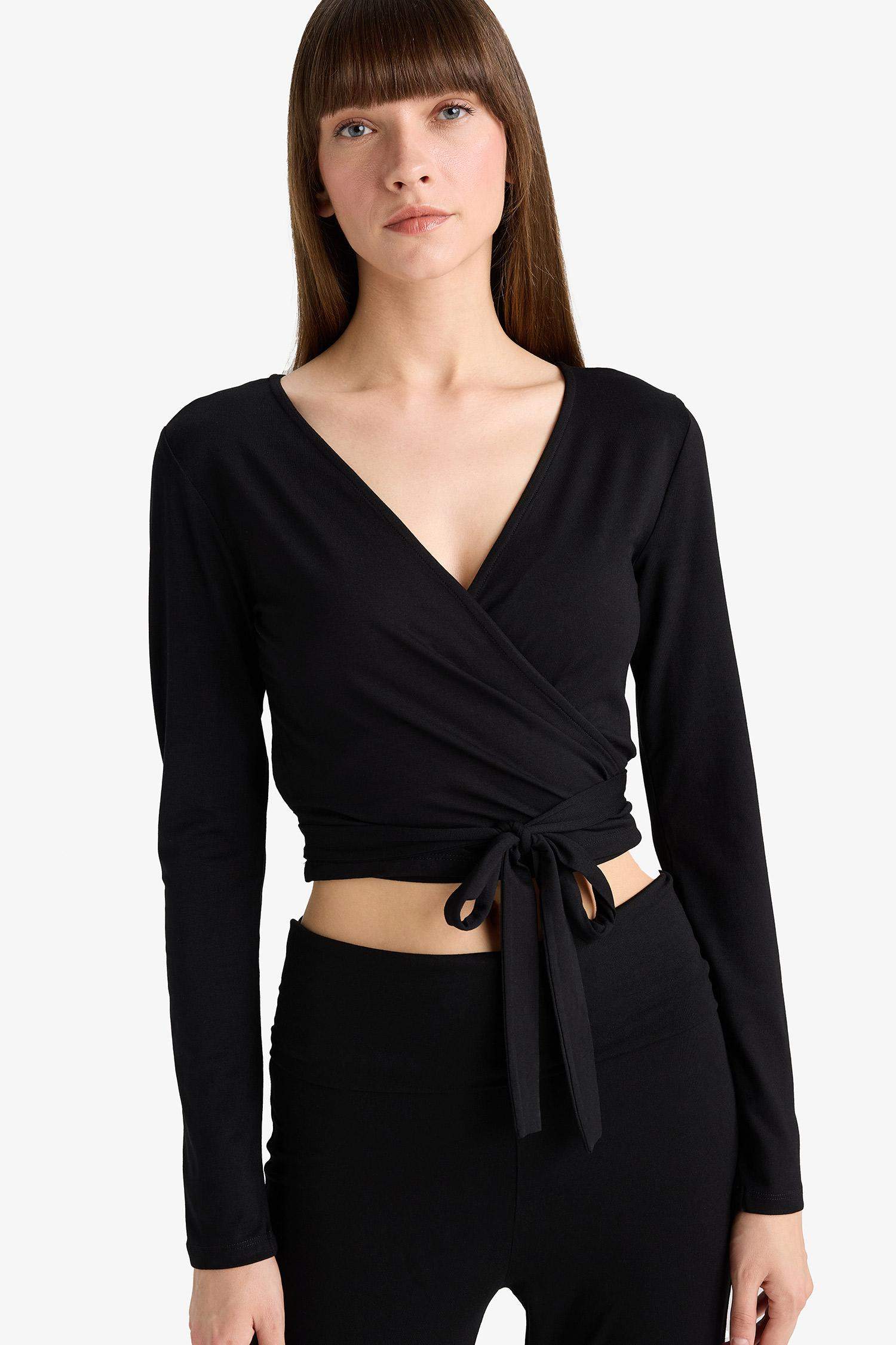 Fall in Love Belted Long Sleeve T-Shirt