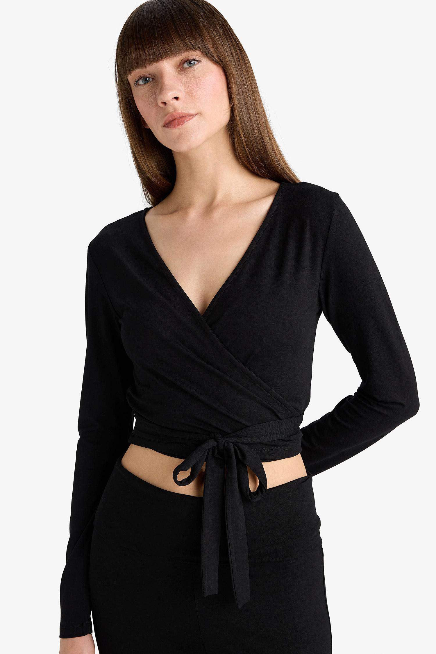 Fall in Love Belted Long Sleeve T-Shirt