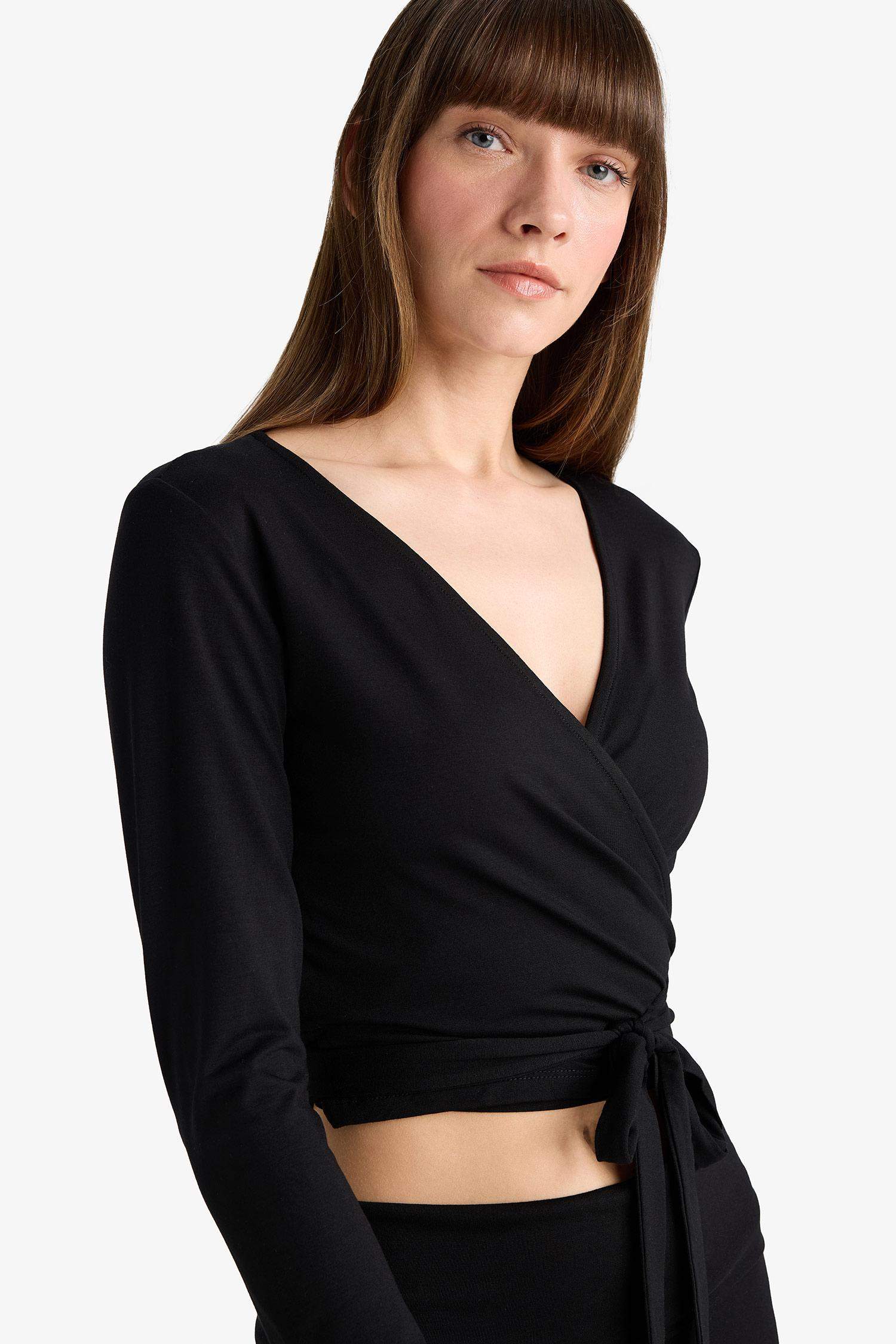 Fall in Love Belted Long Sleeve T-Shirt