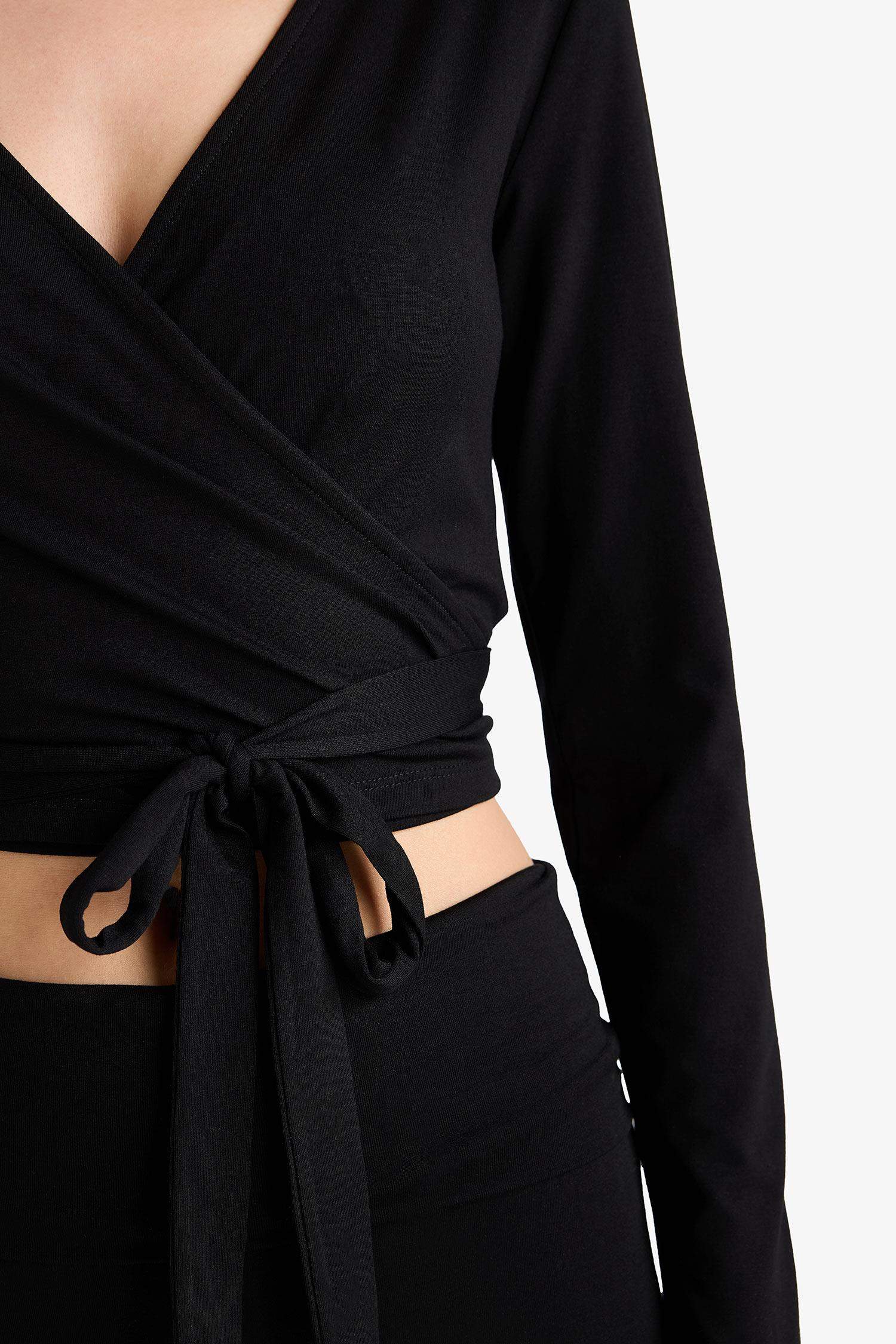 Fall in Love Belted Long Sleeve T-Shirt