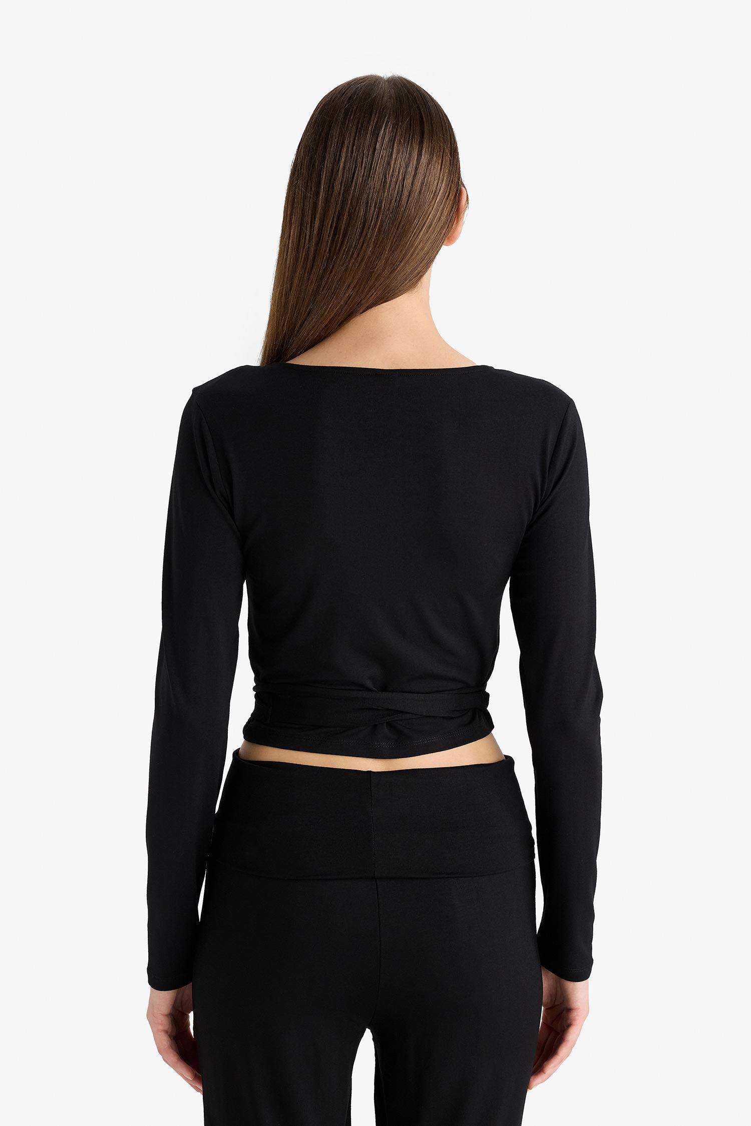 Fall in Love Belted Long Sleeve T-Shirt