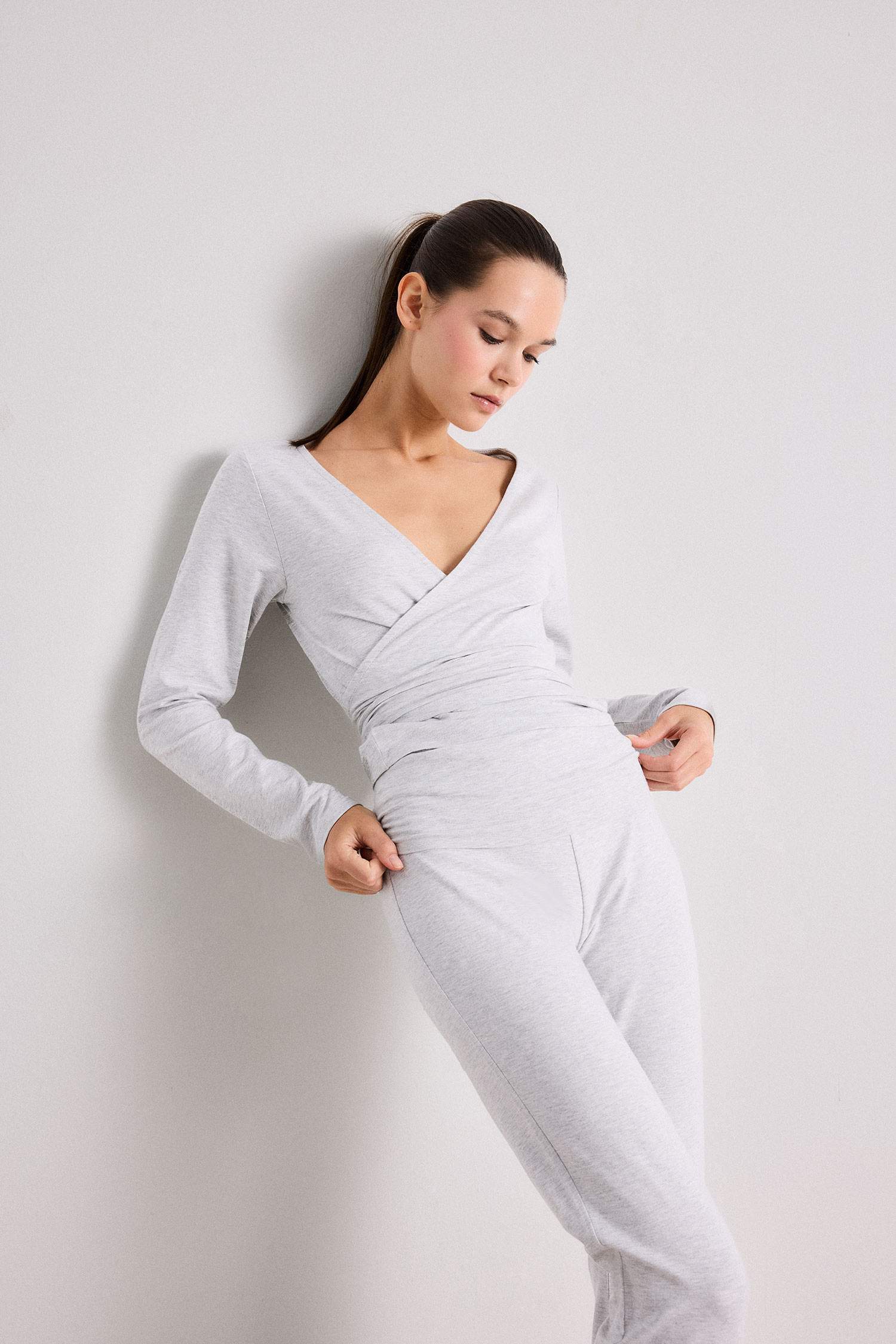 Fall in Love Belted Long Sleeve T-Shirt