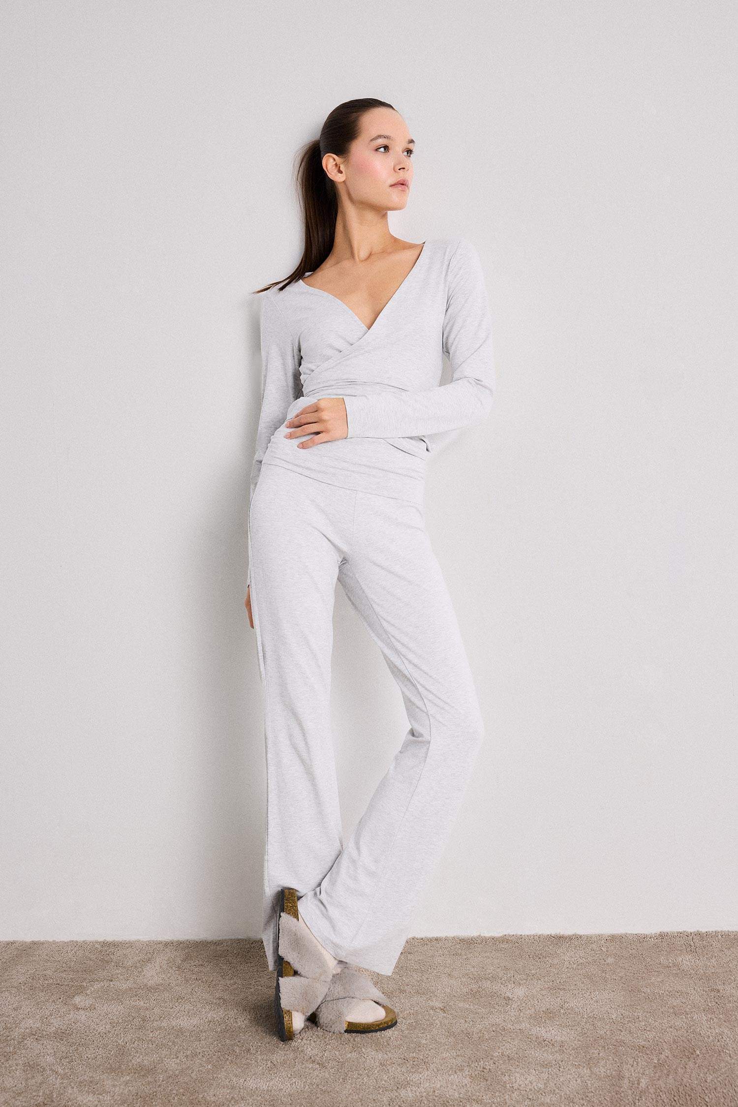 Fall in Love Belted Long Sleeve T-Shirt