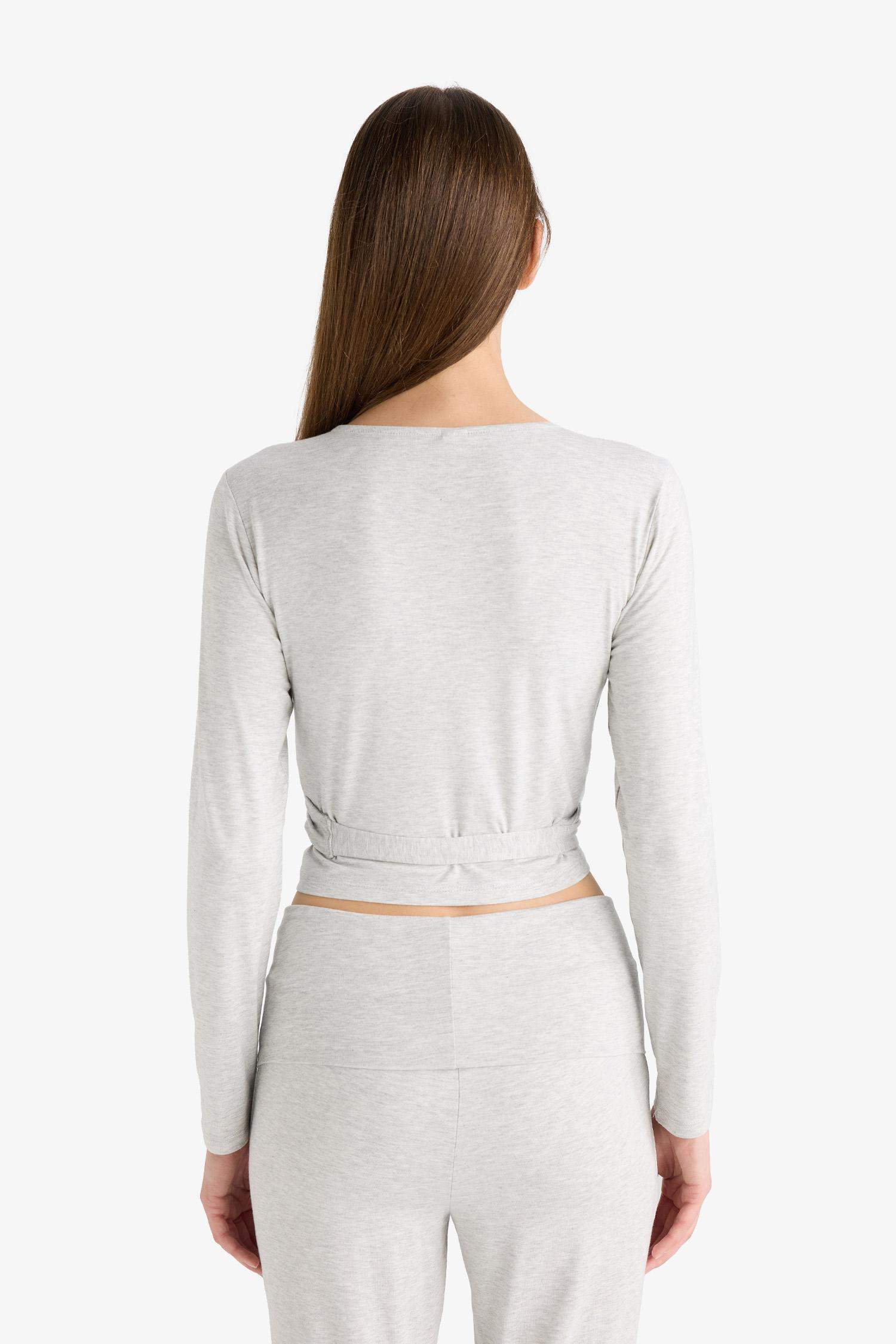 Fall in Love Belted Long Sleeve T-Shirt