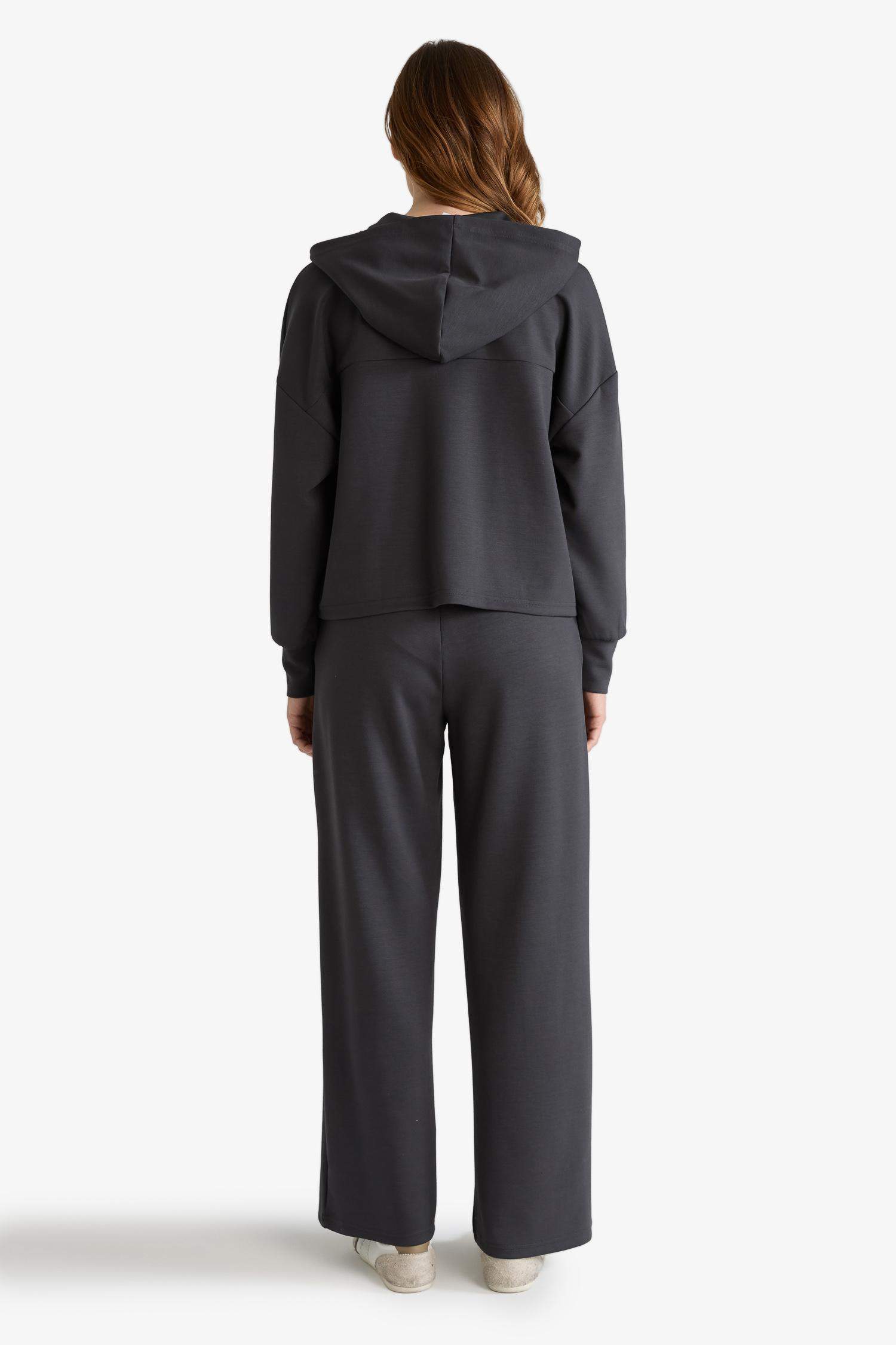 Modal Nervürlü Geniş Paça Eşofman Altı-Fall in Love Loungewear