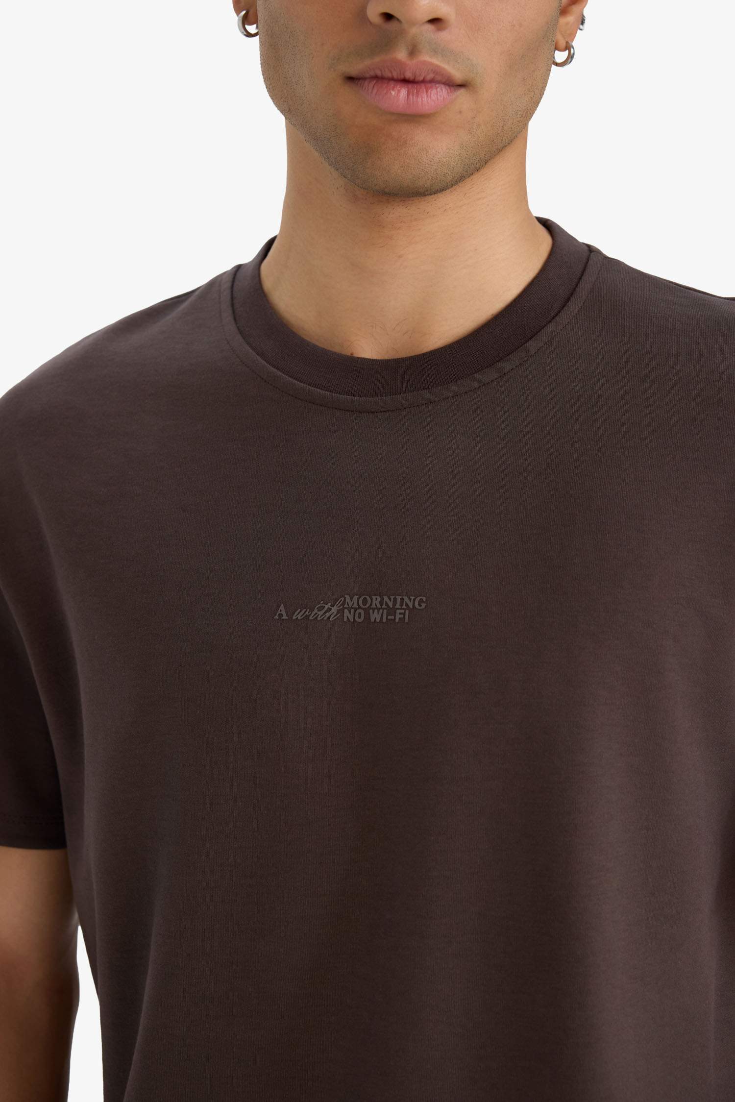 Boxy Fit Crew Neck Printed Short Sleeve T-Shirt