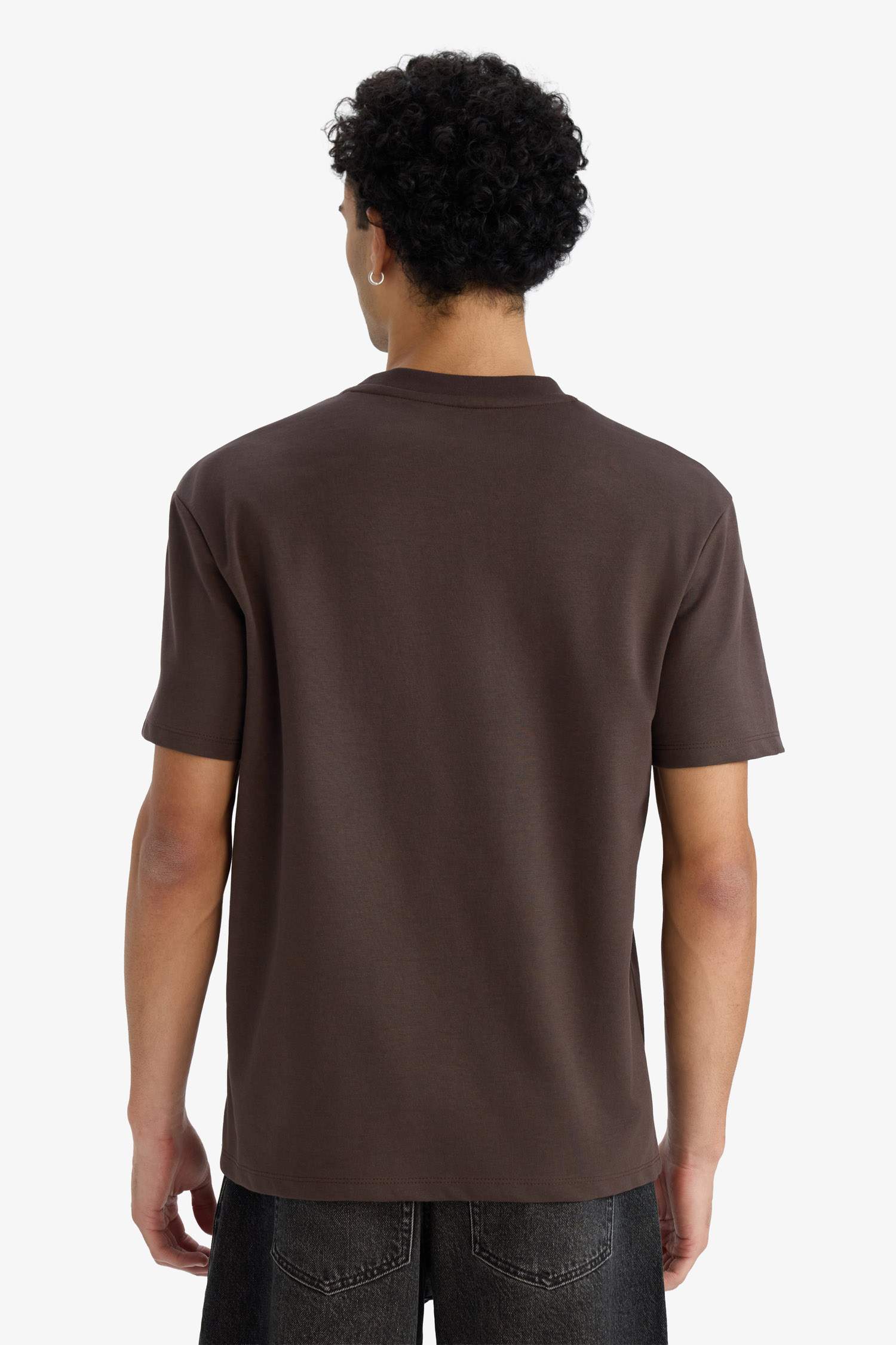 Boxy Fit Crew Neck Printed Short Sleeve T-Shirt